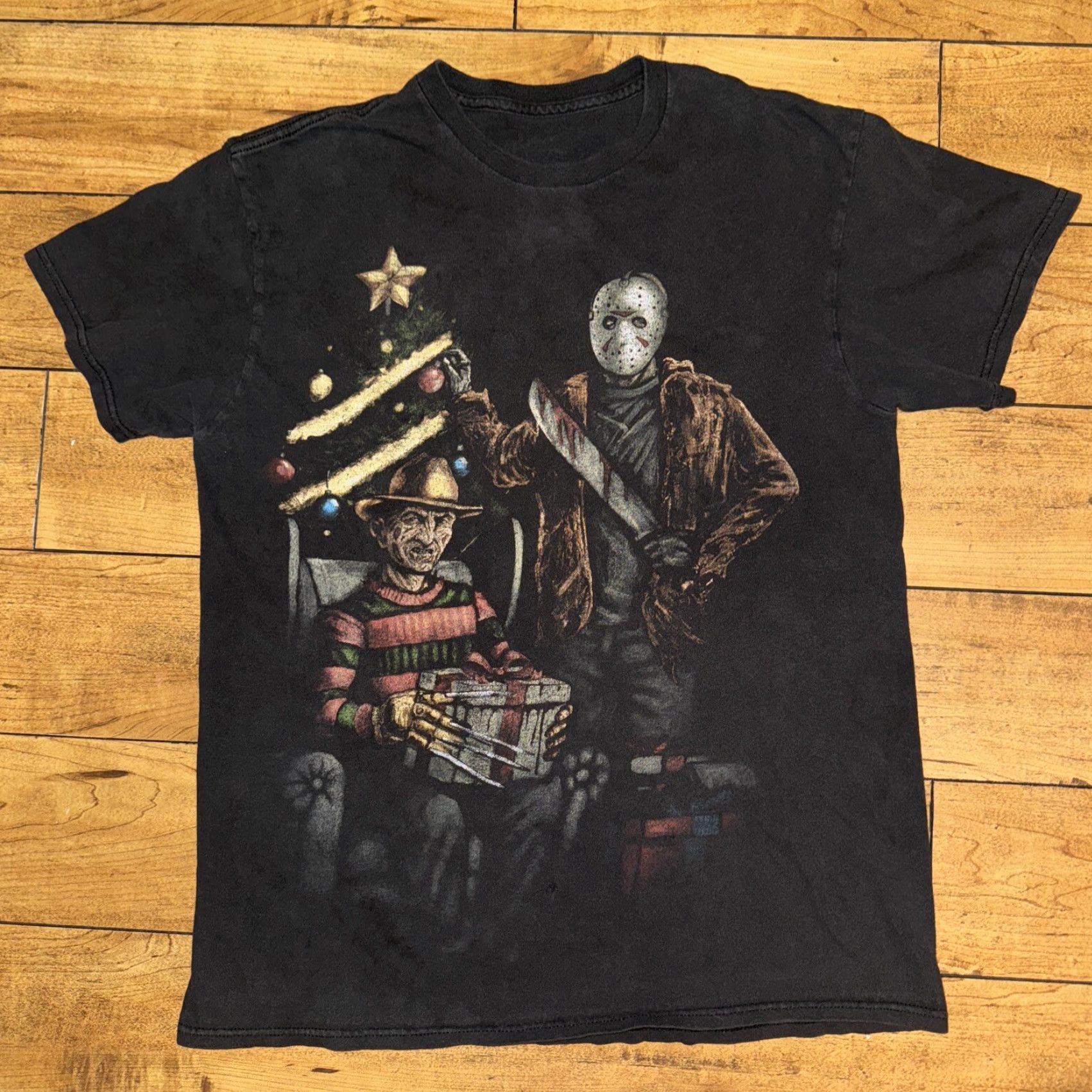 Vintage Freddy Kruger And Jason T-Shirt Black Small Mens 18x25 Halloween Y2K Shirt Size US S / EU 44-46 / 1 - 2 Thumbnail