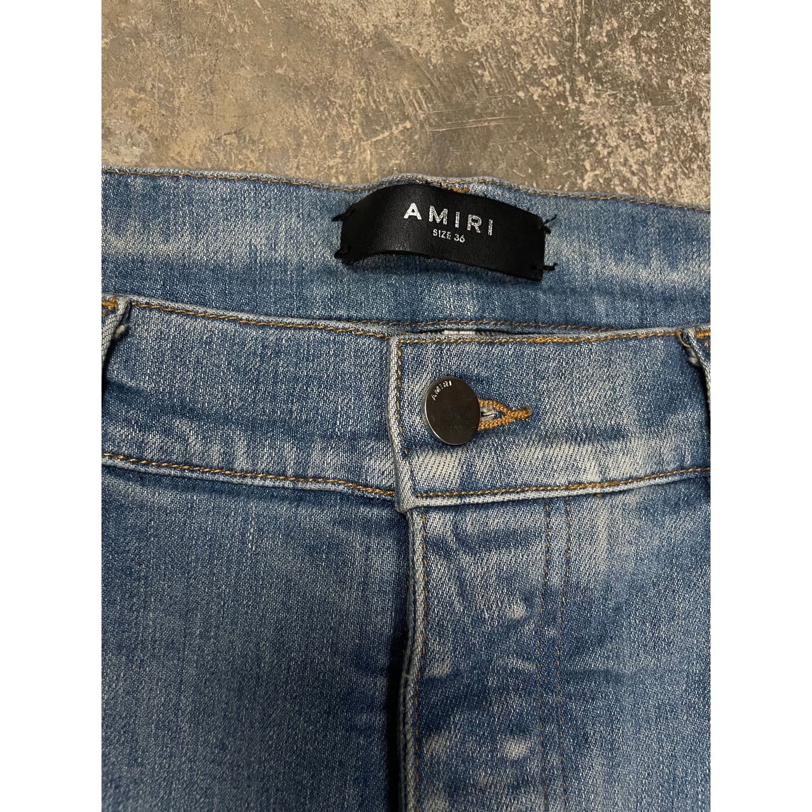 Amiri Amiri Jeans MX1 Light Wash Plaid Maroon Blue Patch 36 Used Size US 36 / EU 52 - 3 Thumbnail