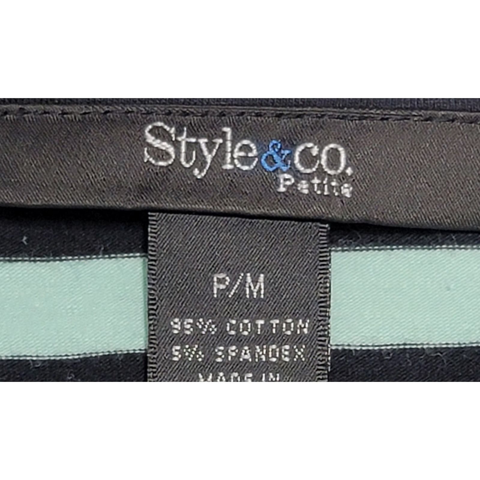 Other Style & Co Green Black Striped Crisscross Bodice Top PM Soft Size M / US 6-8 / IT 42-44 - 4 Thumbnail