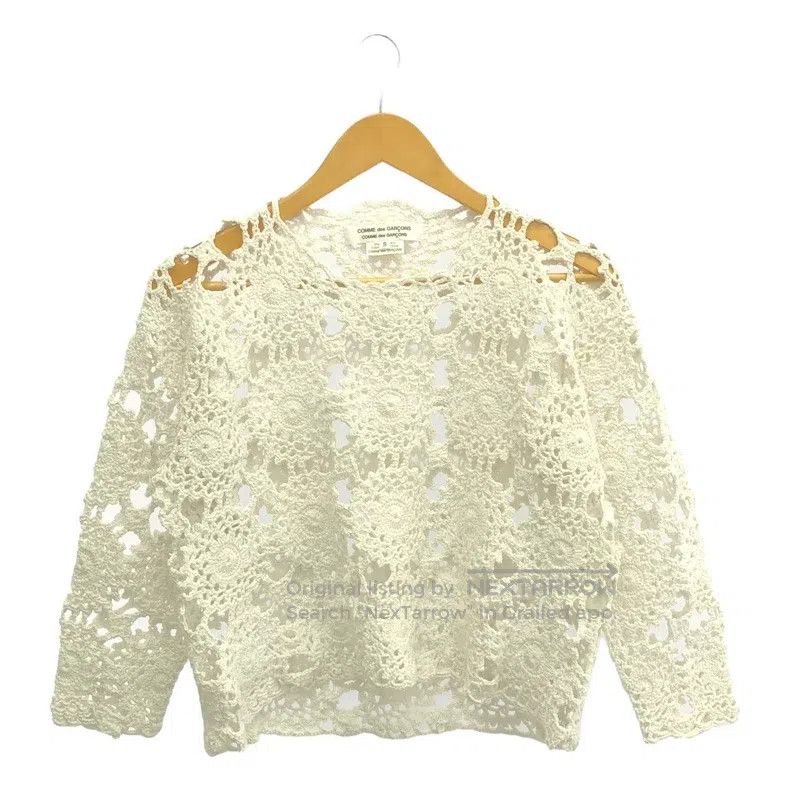Comme des Garcons Comme Des Garcons Women's White Cotton Crochet Openwork Kn Size S / US 4 / IT 40 - 1 Thumbnail