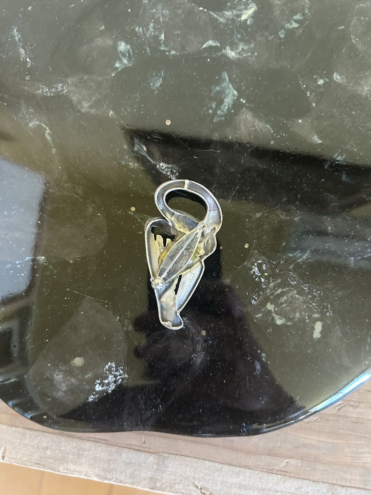 Vintage Silver Heron Pin Handmade Size ONE SIZE - 3 Thumbnail