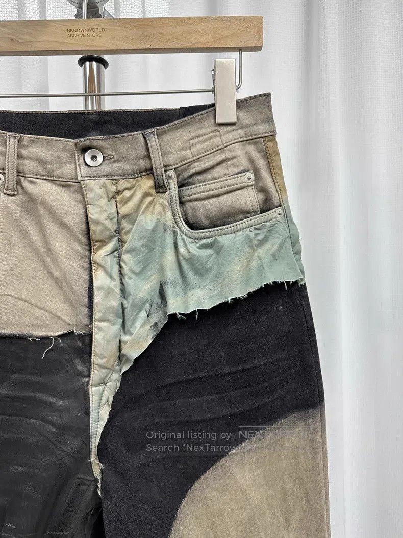 Rick Owens Rick Owens FW22 Bolan Boot cut Patchwork Coated Brushed Wa Size US 31 - 3 Thumbnail