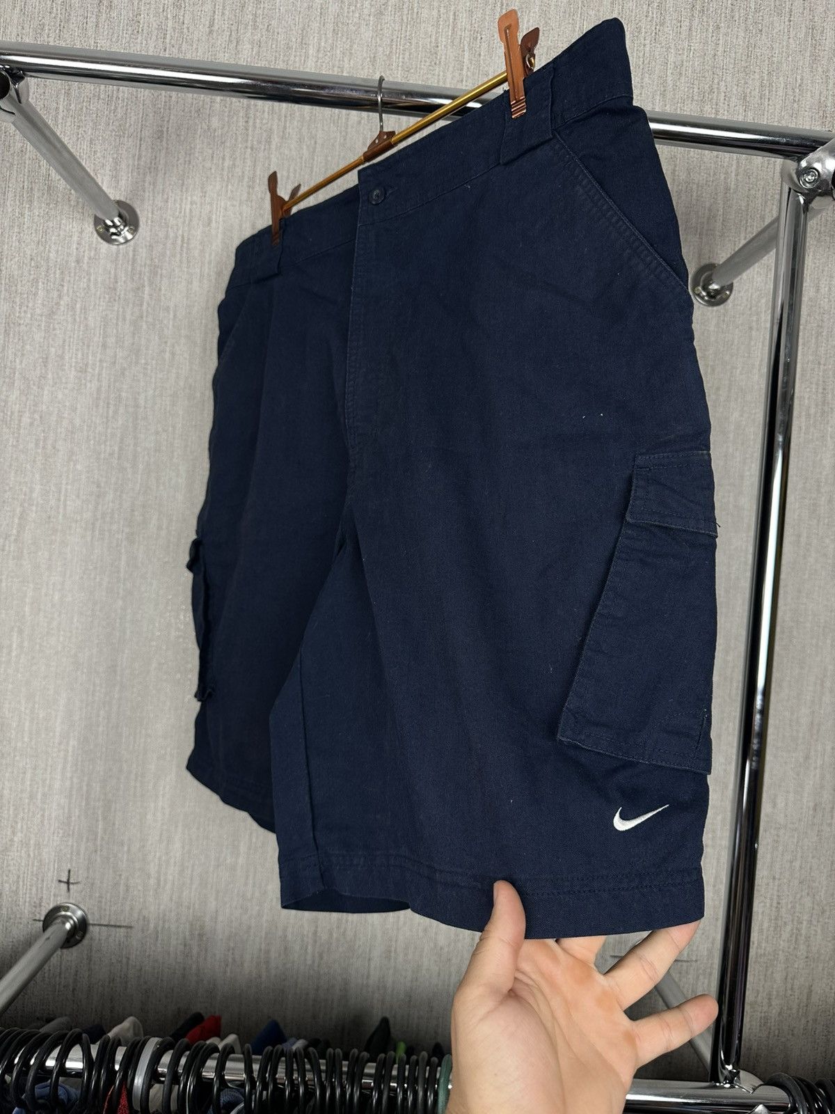 Nike Vintage Y2K Nike Swoosh Cargo Shorts Navy Blue Size US 36 / EU 52 - 3 Thumbnail