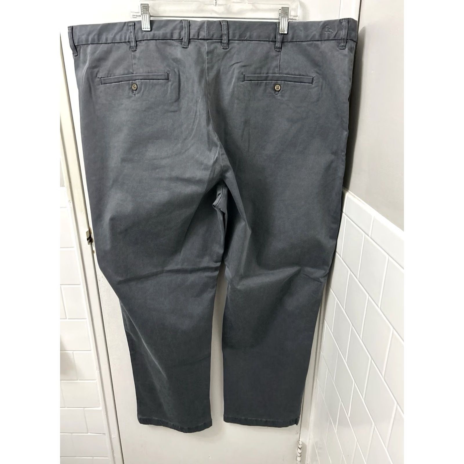 Tommy Bahama Tommy Bahama Pants Mens 48x32 Chino Flat Front Straight Leg Gray Modern Casual Business Travel Size US 32 / EU 48 - 7 Thumbnail