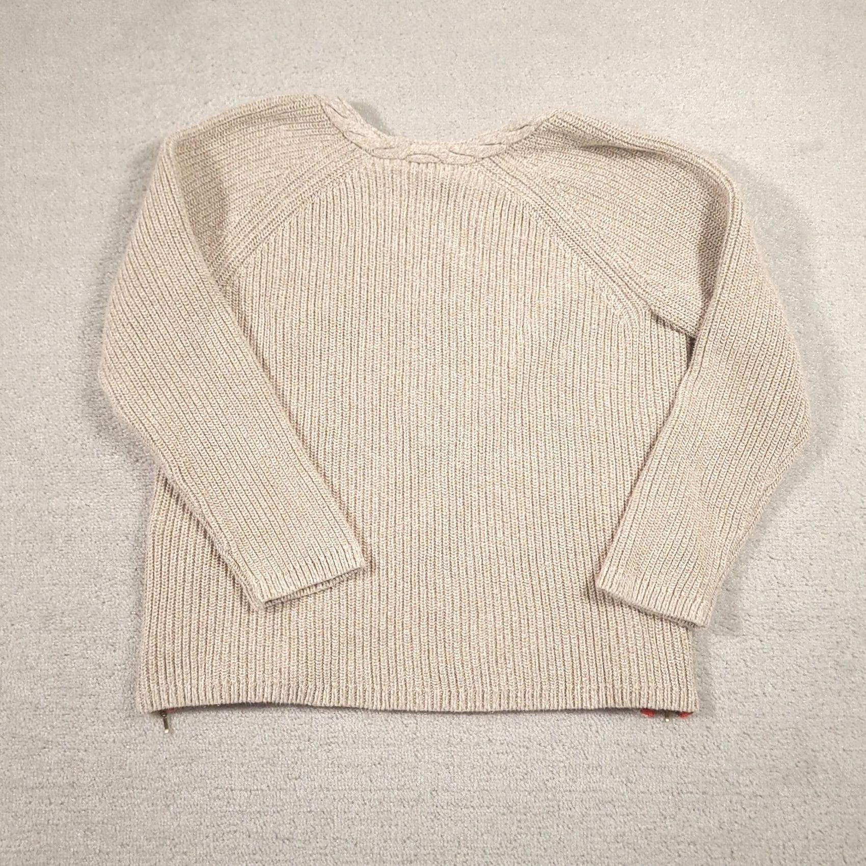 Talbots Talbots Cable-Knit Sweater XL Beige Pullover Womens Size XL / US 12-14 / IT 48-50 - 7 Thumbnail