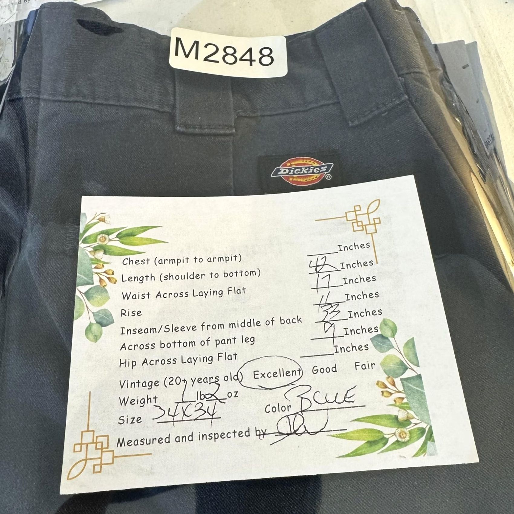 Dickies VINTAGE? No. Dickies Flex Cargo Pants Mens 34x34 Blue Work Utility Straight Leg Twill Zip Fly Size US 34 / EU 50 - 6 Thumbnail