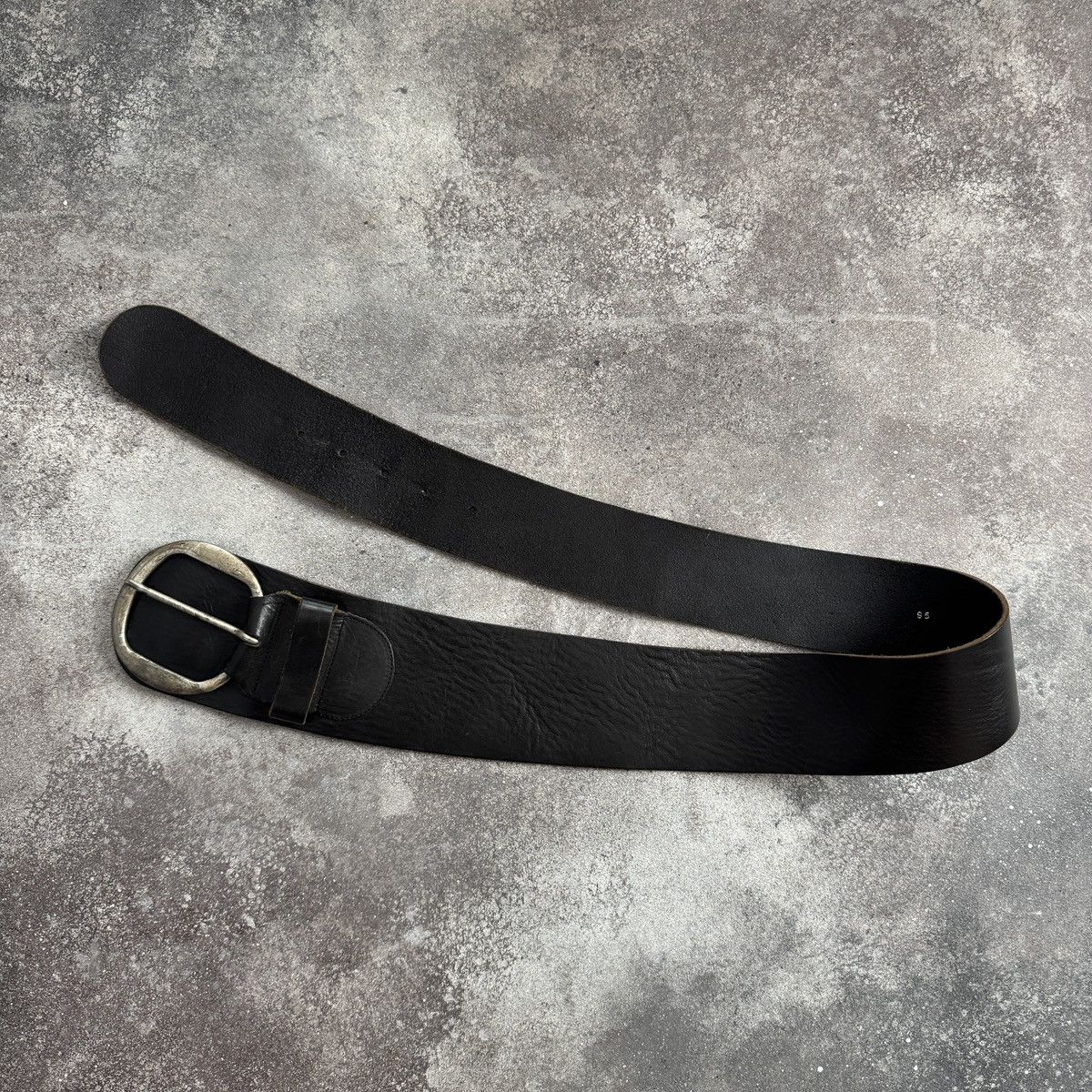 Hysteric Glamour Avant Garde Vintage Black Real Leather Wide Waist Belt Size ONE SIZE - 5 Thumbnail