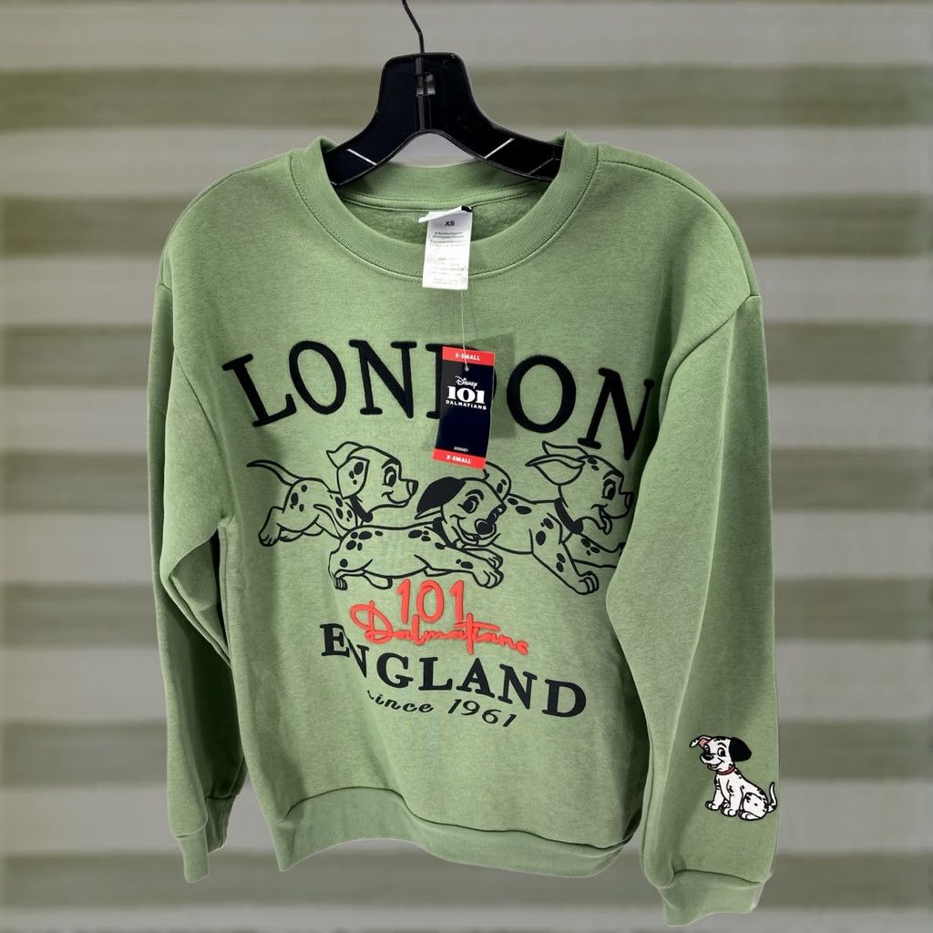 Disney Disney 101 Dalmatians Sweatshirt Women XS Green London England Pullover NWT Shirt Size XS / US 0-2 / IT 36-38 - 1 Thumbnail