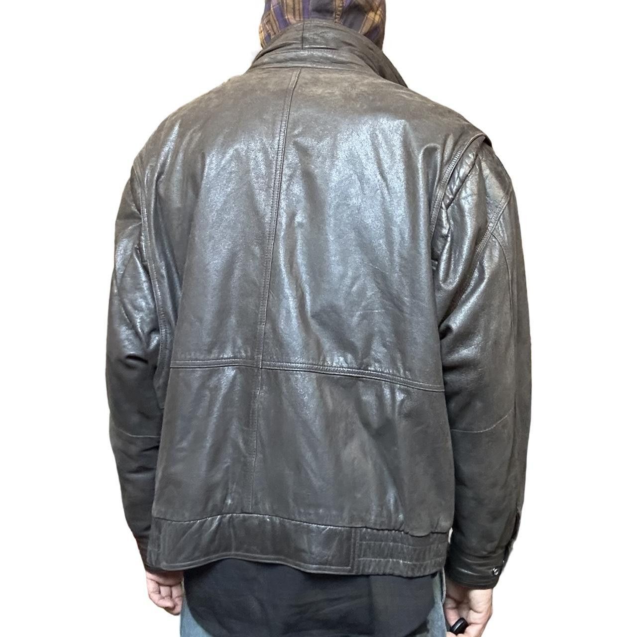 Leather Vintage Canton Ridge Retro Brown Leather Bomber Jacket - XL Size US XL / EU 56 / 4 - 4 Thumbnail