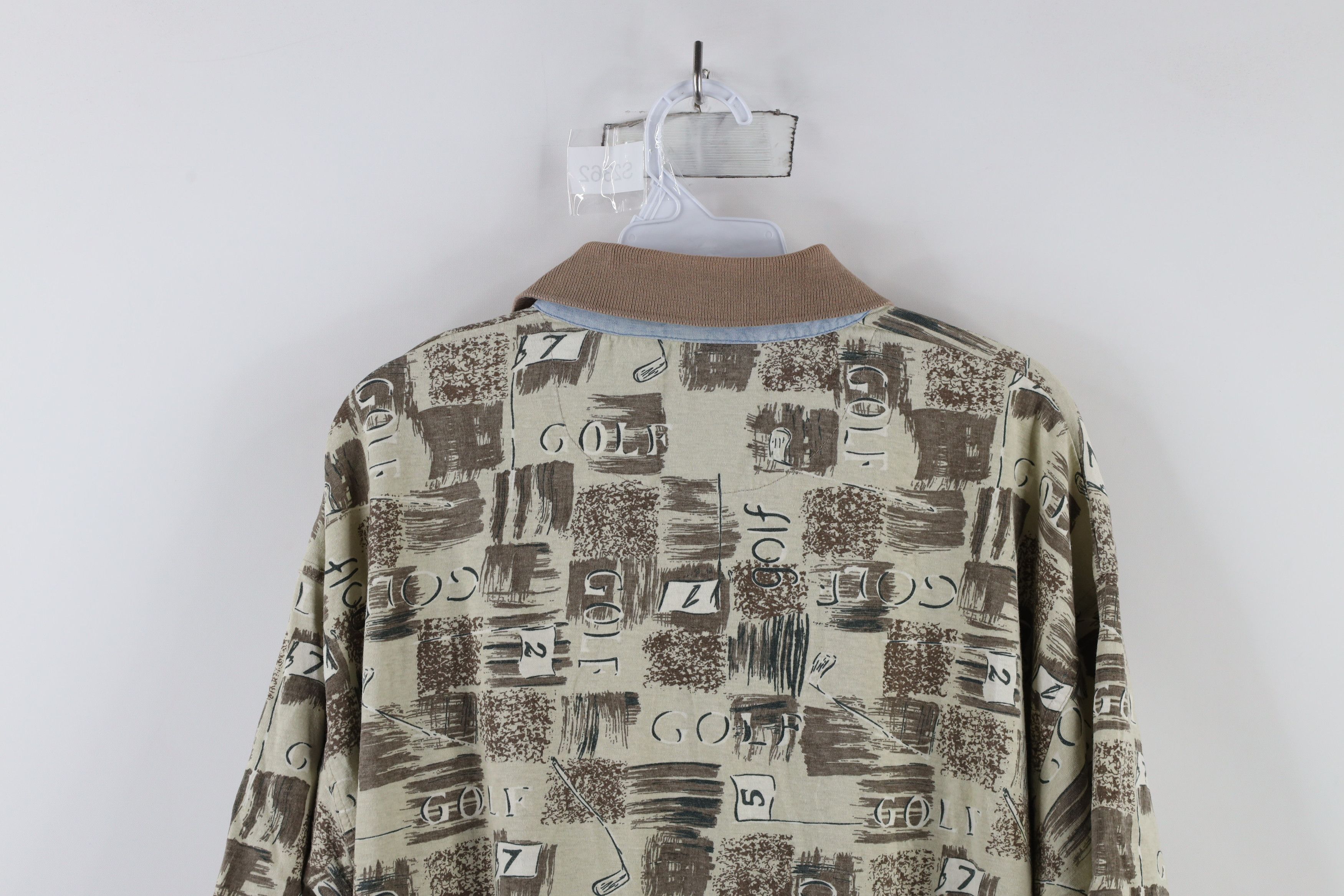 Vintage Vintage 90s Streetwear Over Print Collared Golf Polo Shirt Size US XL / EU 56 / 4 - 11 Thumbnail