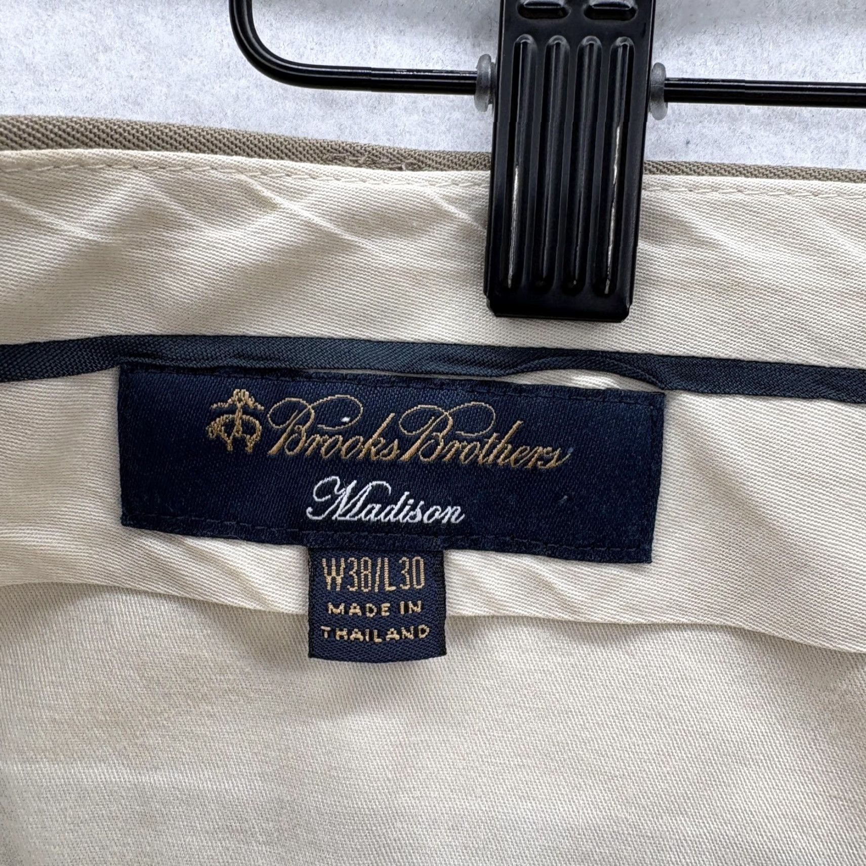 Brooks Brothers Brooks Brothers Madison Dress Pants Mens 38x28 Beige Wool Pleated Cuffed Short Size US 38 / EU 54 - 5 Thumbnail