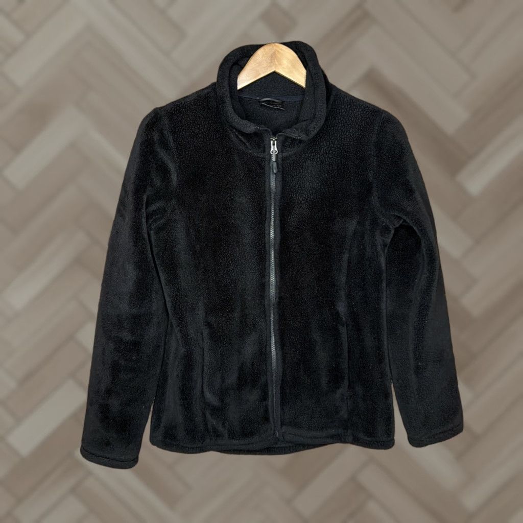 Vintage 32 Degrees Heat Women’s Plush Faux Fur Polar Fleece Jacket Black Small Size S / US 4 / IT 40 - 1 Thumbnail