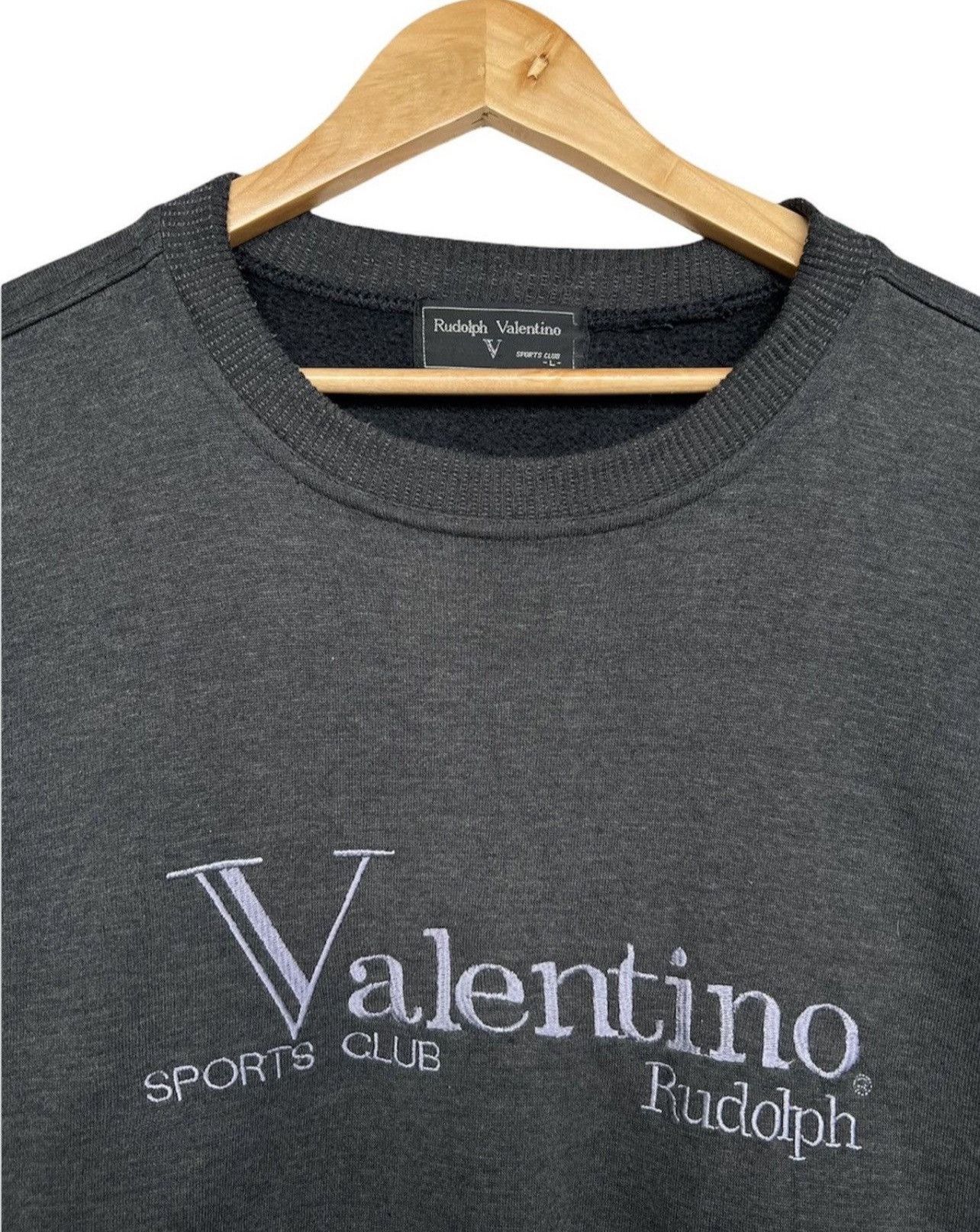 Valentino × Vintage Vintage Rudolph Valentino Embroidered Spellout Sweatshirt Size US L / EU 52-54 / 3 - 4 Thumbnail