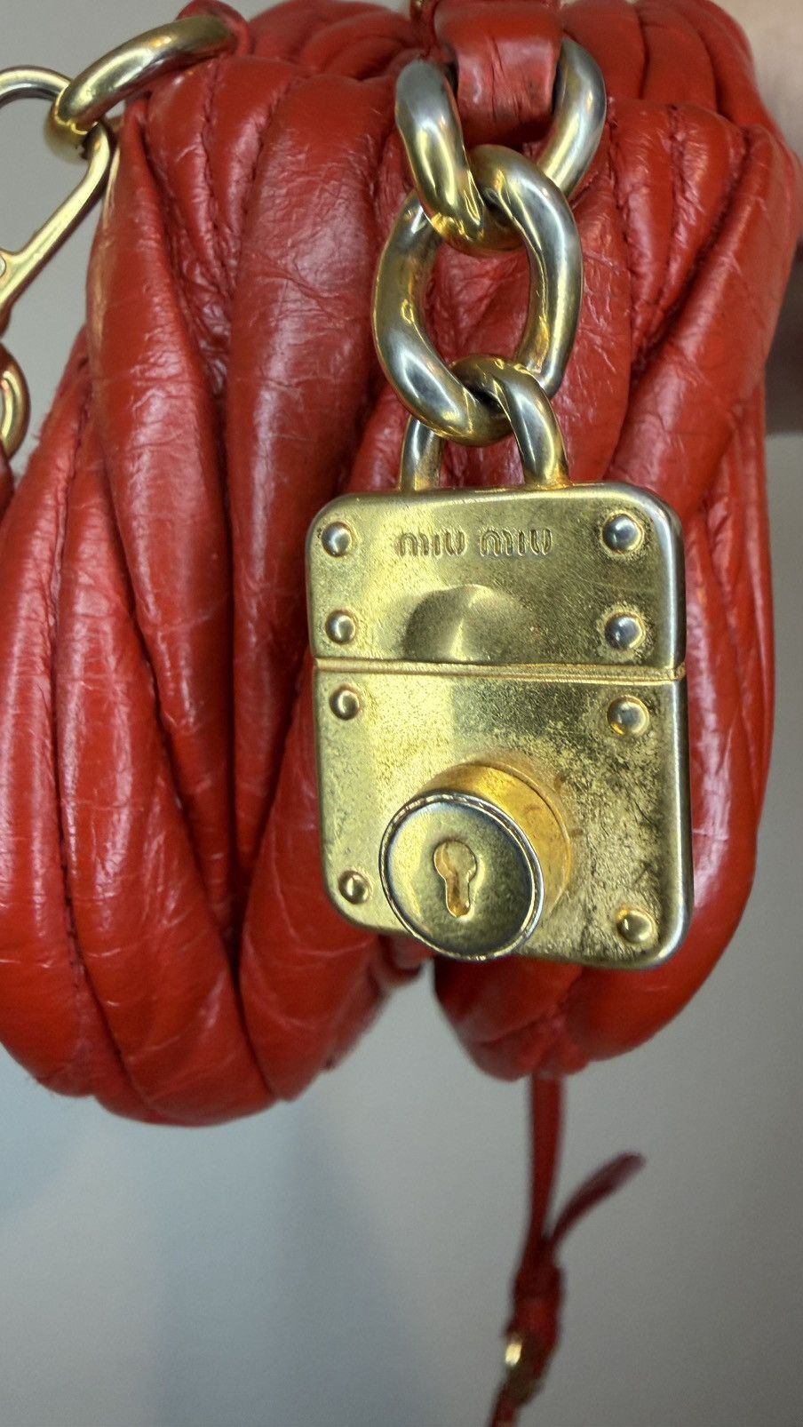 Miu Miu Miu Miu Red Matelasse Leather Belt Bag Size ONE SIZE - 4 Thumbnail