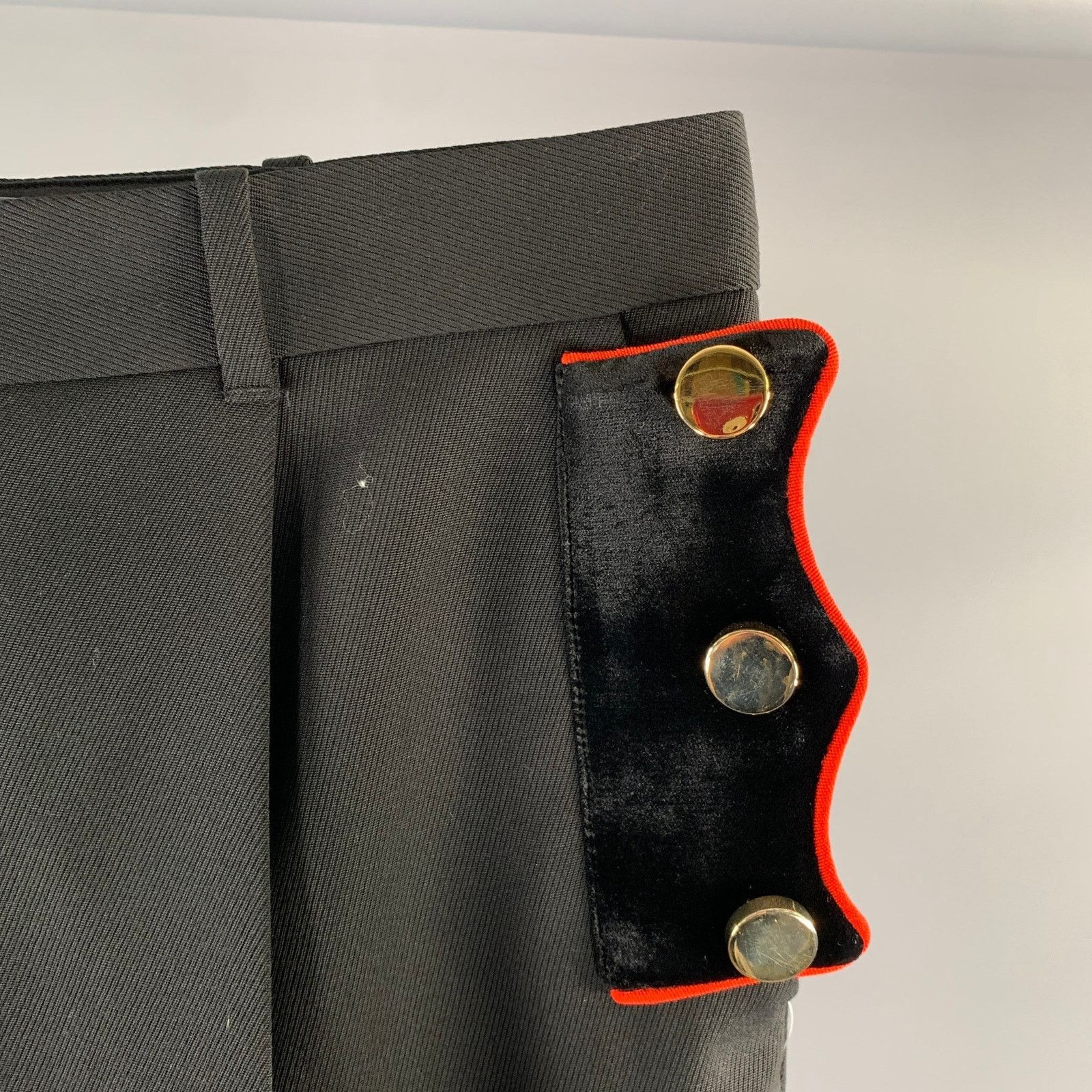 Givenchy GIVENCHY Size 34 Black Red Wool Dress Pants Size US 42 / EU 58 - 2 Thumbnail