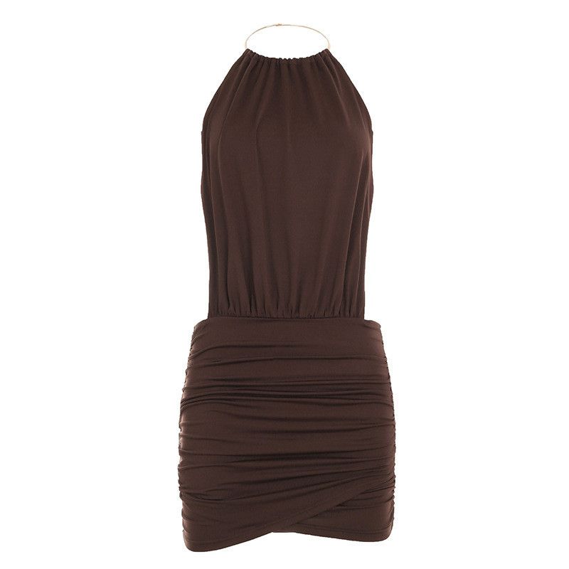 Other Metal Ring Halter Sexy Backless Lace Up Dress Size L / US 10 / IT 46 - 6 Thumbnail