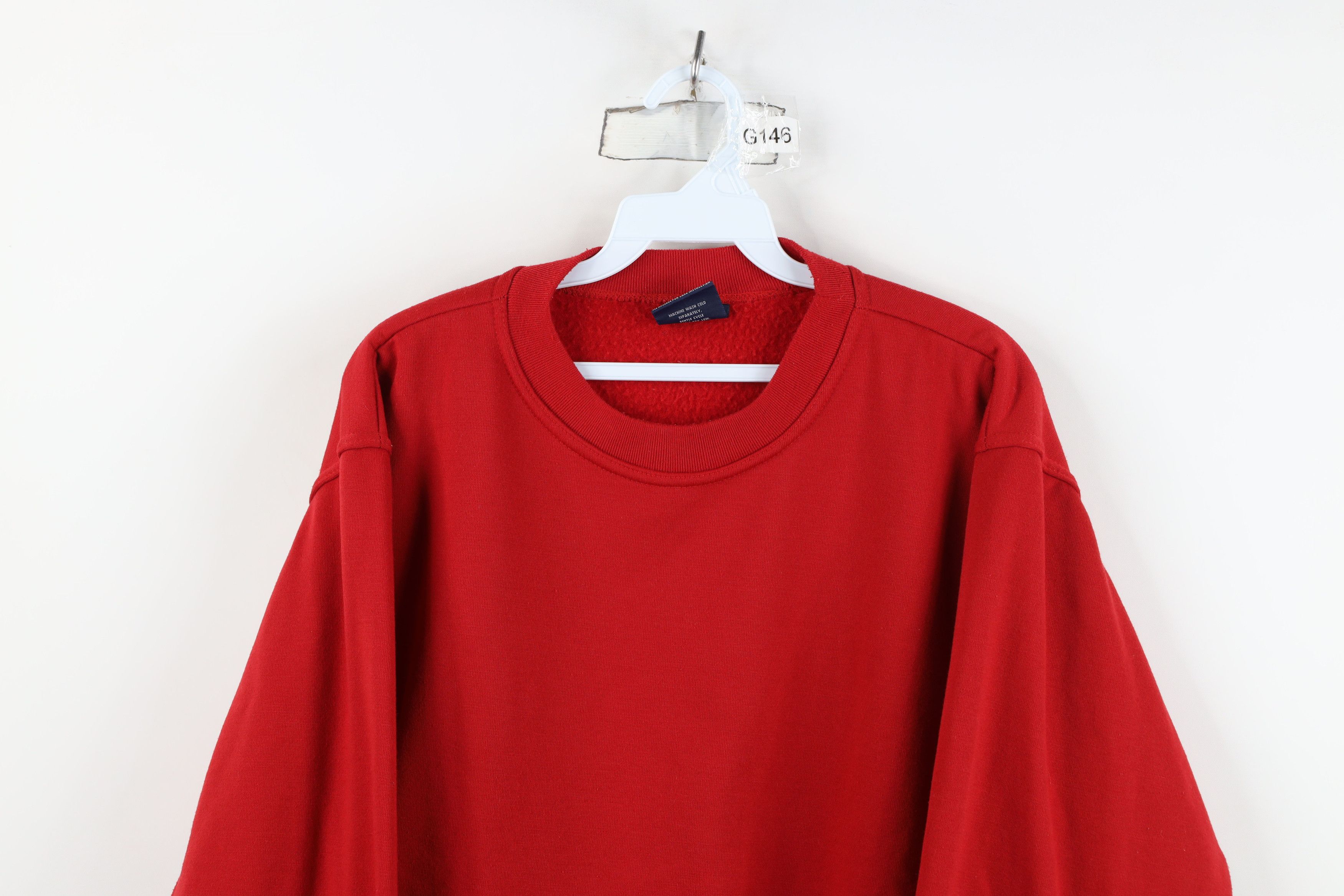 Vintage Vintage 90s Streetwear Faded Blank Crewneck Sweatshirt Red Size US M / EU 48-50 / 2 - 2 Thumbnail
