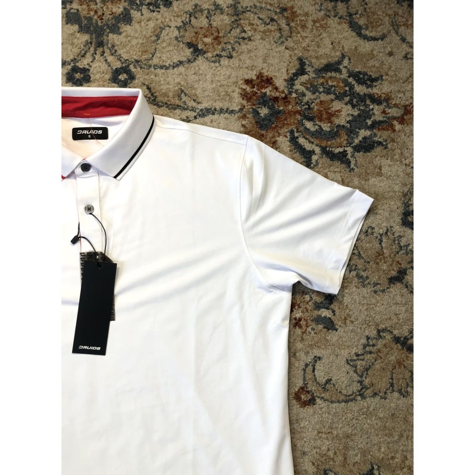 Vintage Druids Polo Shirt Mens XL White Band Polo Golf Performance Short Sleeve Size US XL / EU 56 / 4 - 4 Thumbnail