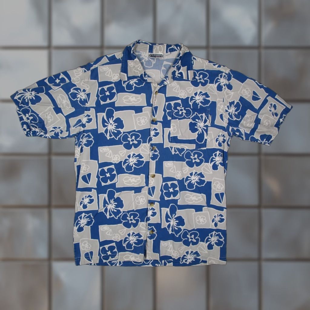 Billabong Vintage Billabong Men's Blue Floral Short Sleeve Button-Up Hawaiian Shirt Large Casual Summer Outdoor Size US L / EU 52-54 / 3 - 1 Thumbnail