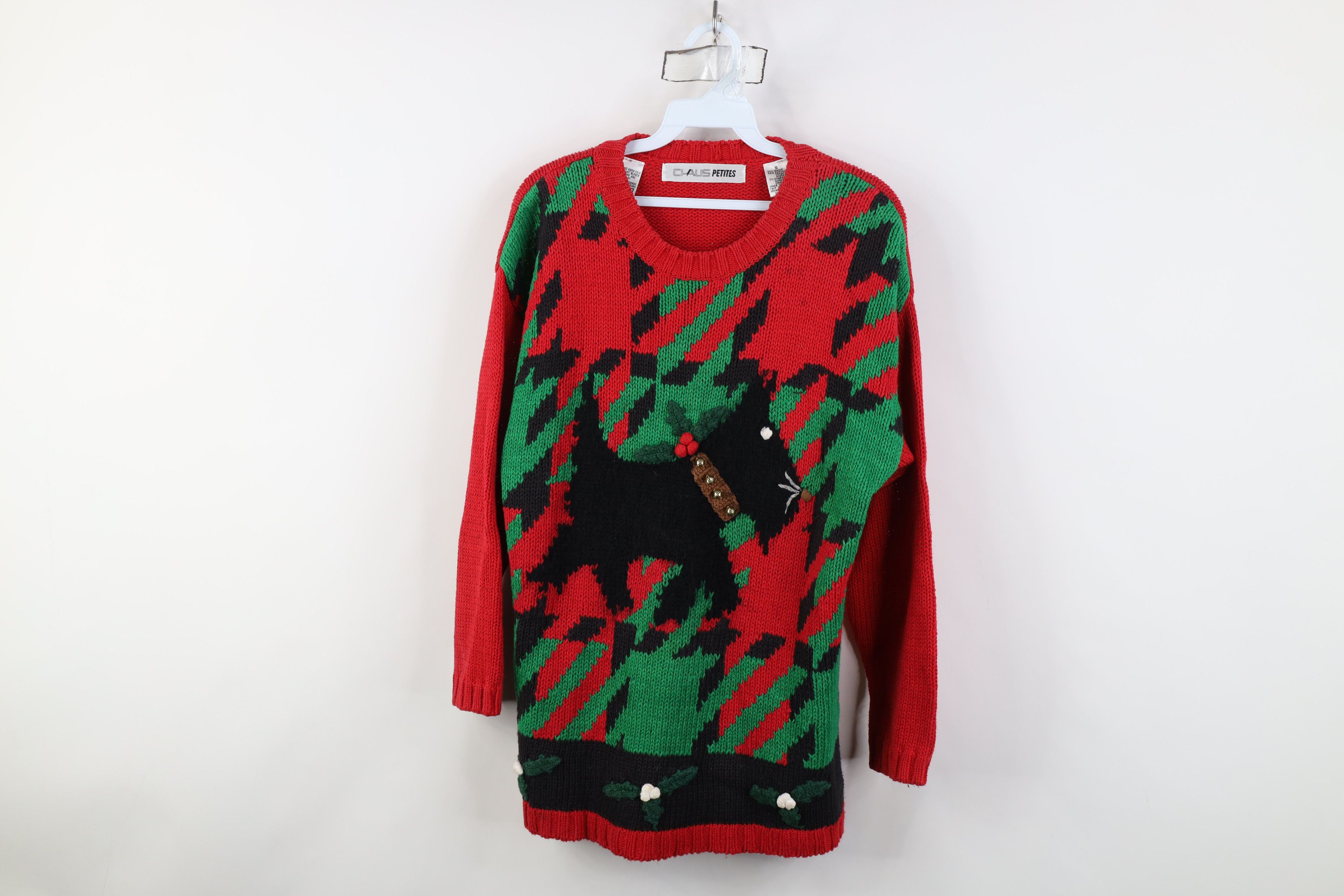 Vintage Vintage 90s Streetwear Bell Scotty Terrier Dog Knit Sweater Size S / US 4 / IT 40 - 1 Thumbnail
