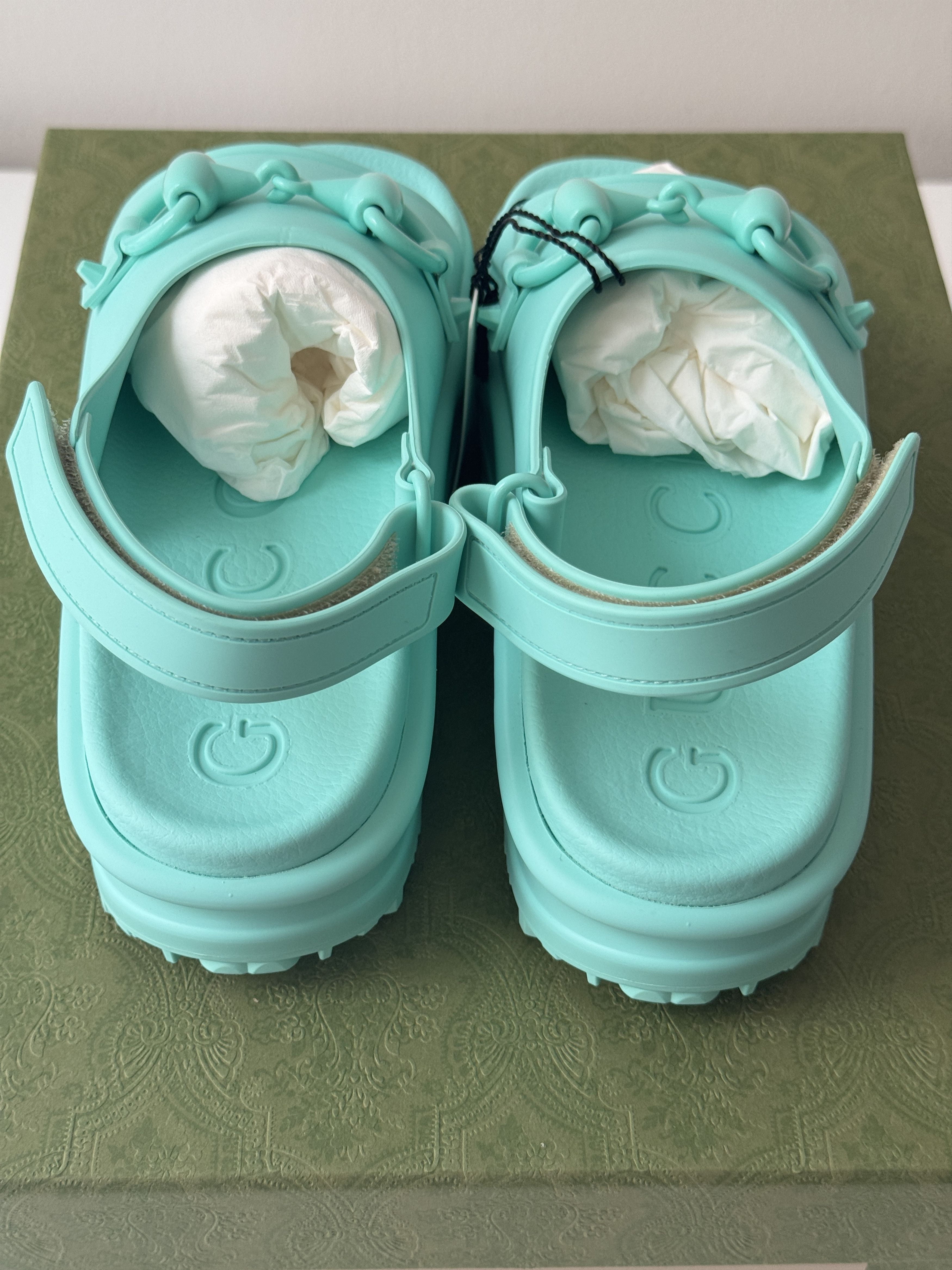 Gucci 37 - Gucci Horsebit Blue rubber slingback sandal platform Size US 7 / IT 37 - 3 Thumbnail