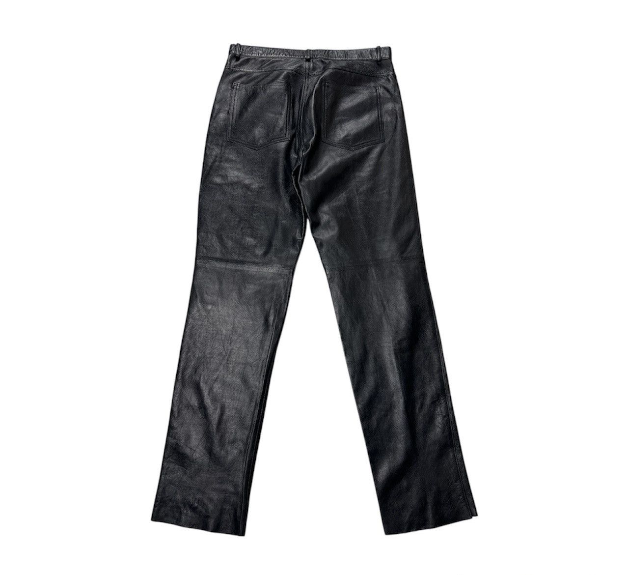 Genuine Leather Vintage genuine leather black opium casual pants trousers Size US 36 / EU 52 - 2 Thumbnail