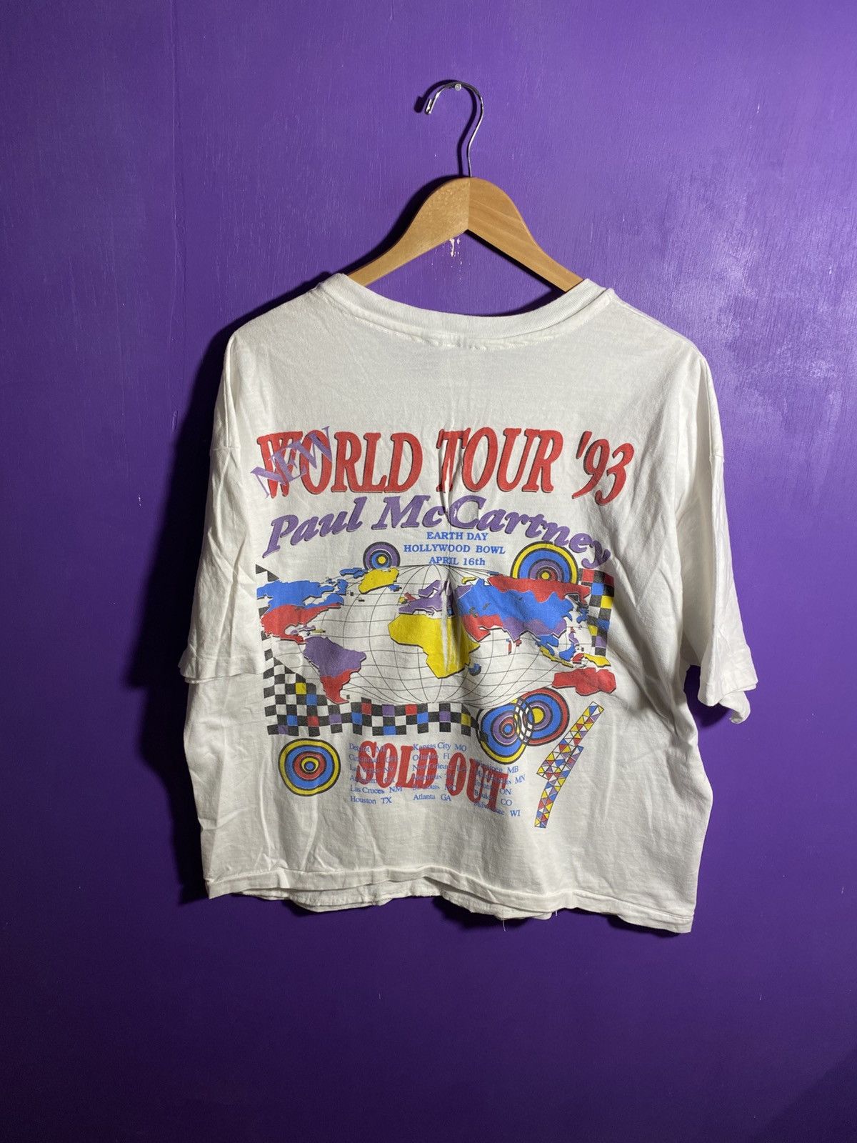 Band Tees Vintage 1993 Paul McCartney new world tour tee Size US XL / EU 56 / 4 - 2 Thumbnail