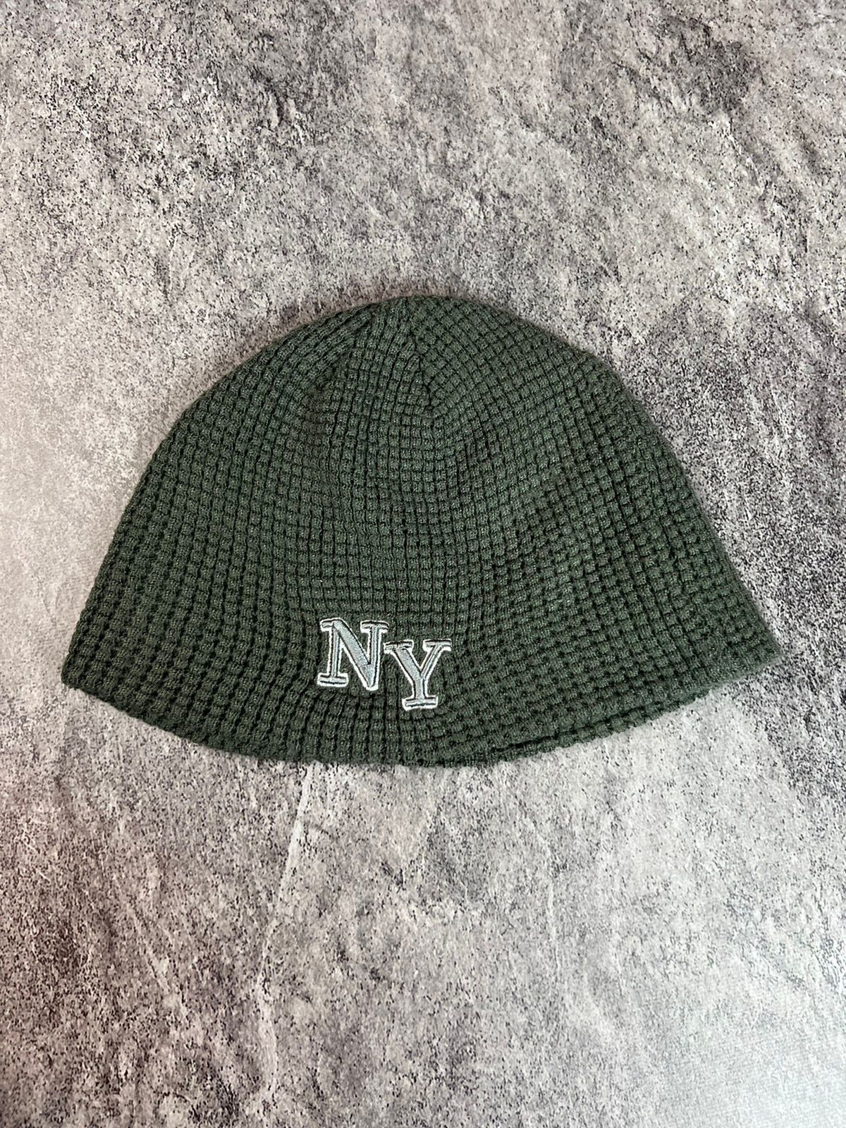 Pre-owned No Fear X Vintage Y2k No Fear New York Ribbed Textured Beanie Japan Style Hat In Khaki Green