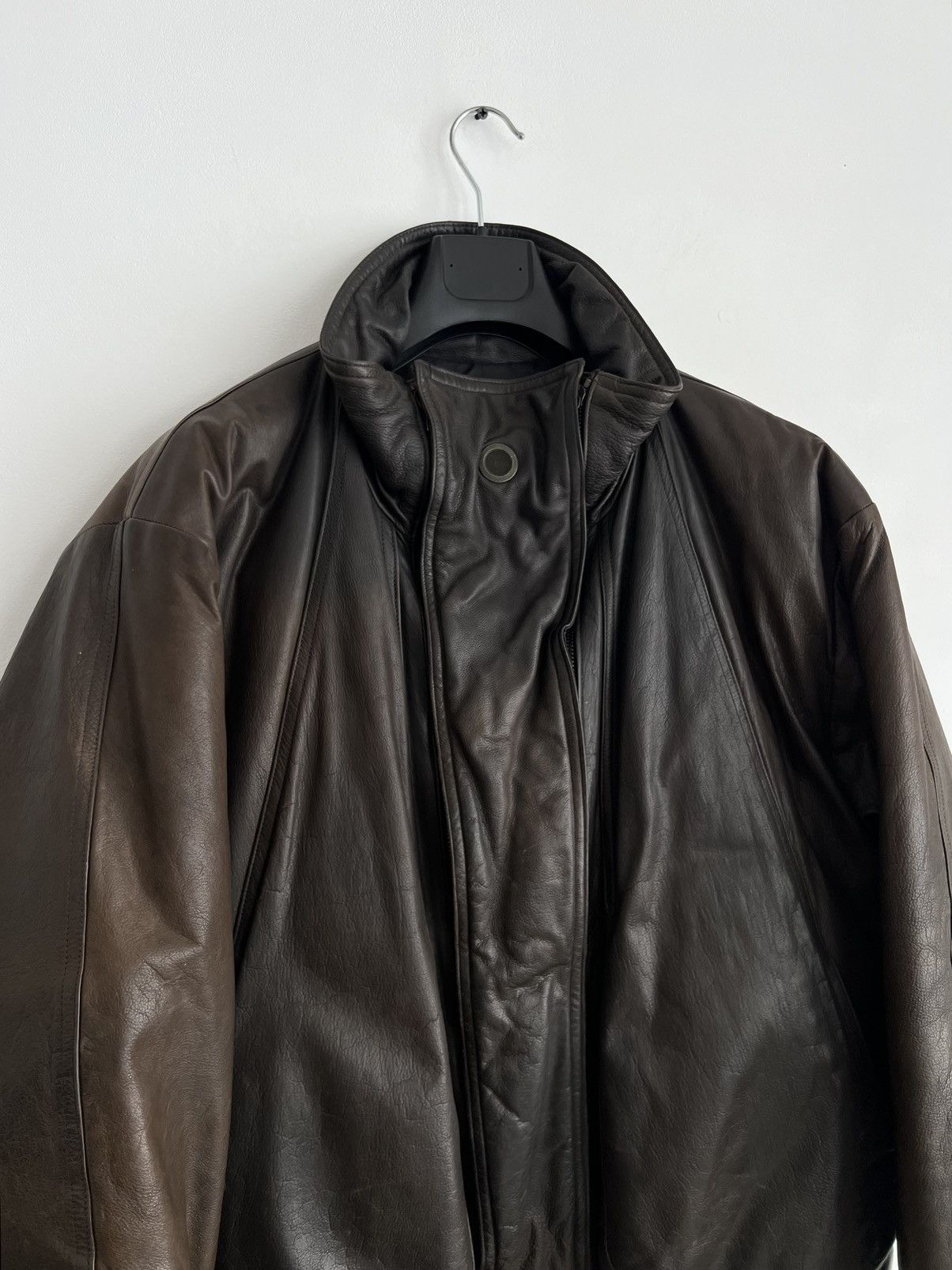 Marithe + Francois Girbaud 🔥1980s Marithe Francois Girbaud Leather Down Aviation Bomber Size US XL / EU 56 / 4 - 4 Thumbnail