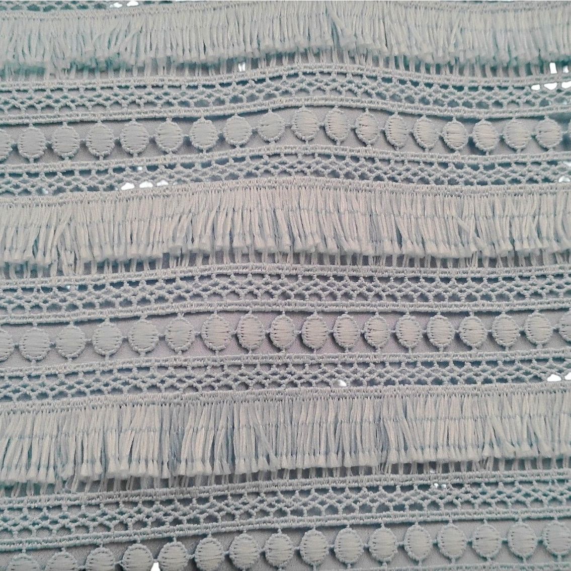 J.Crew J.Crew Blue Tiered Fringe Lace Trim Lined Pencil Mini Skirt Size 28" / US 6 / IT 42 - 5 Thumbnail