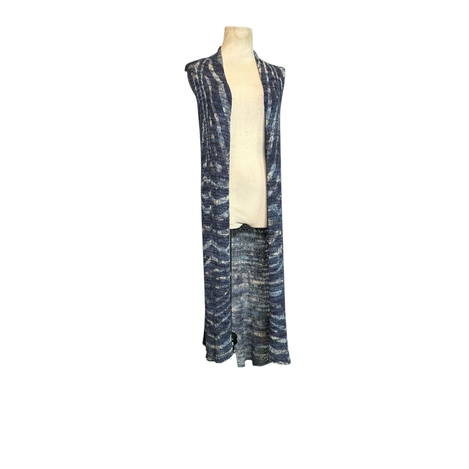 Chicos Chicos blue sleeveless long vest kimono cardigan size 1 - M Size M / US 6-8 / IT 42-44 - 14 Thumbnail