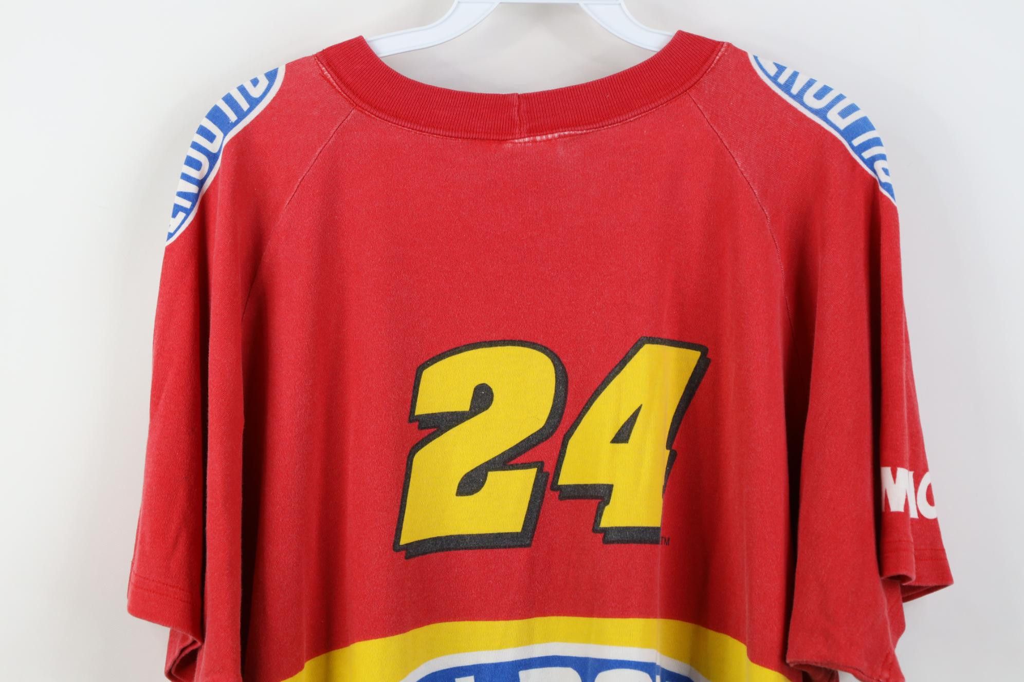 Vintage Vintage 90s NASCAR Striped Jeff Gordon Racing T-Shirt USA Size US L / EU 52-54 / 3 - 18 Thumbnail