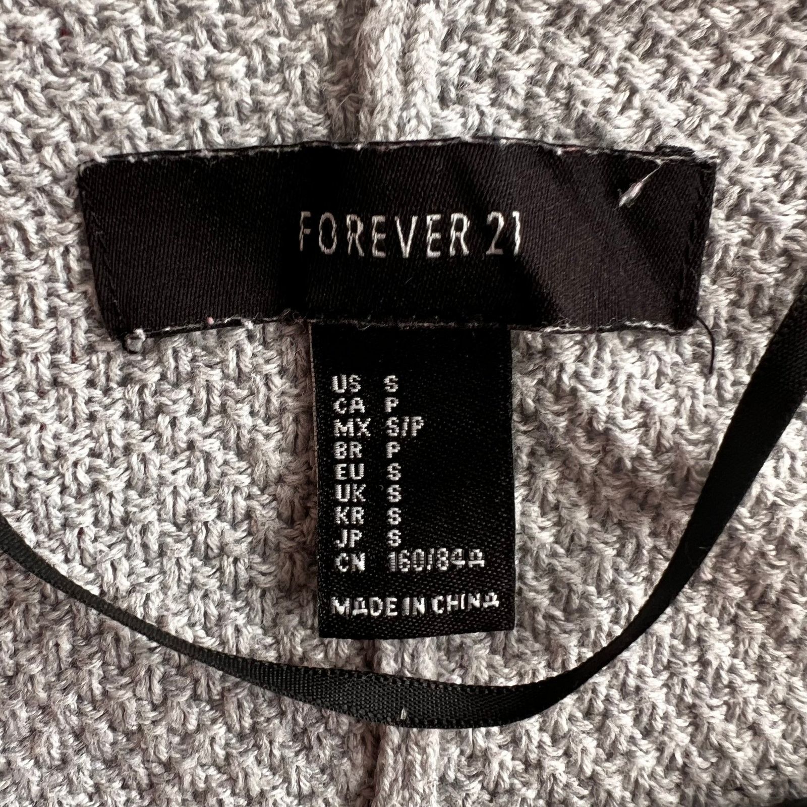 Forever 21 Forever 21 Gray Knit Open Front Cardigan, S Size S / US 4 / IT 40 - 5 Thumbnail