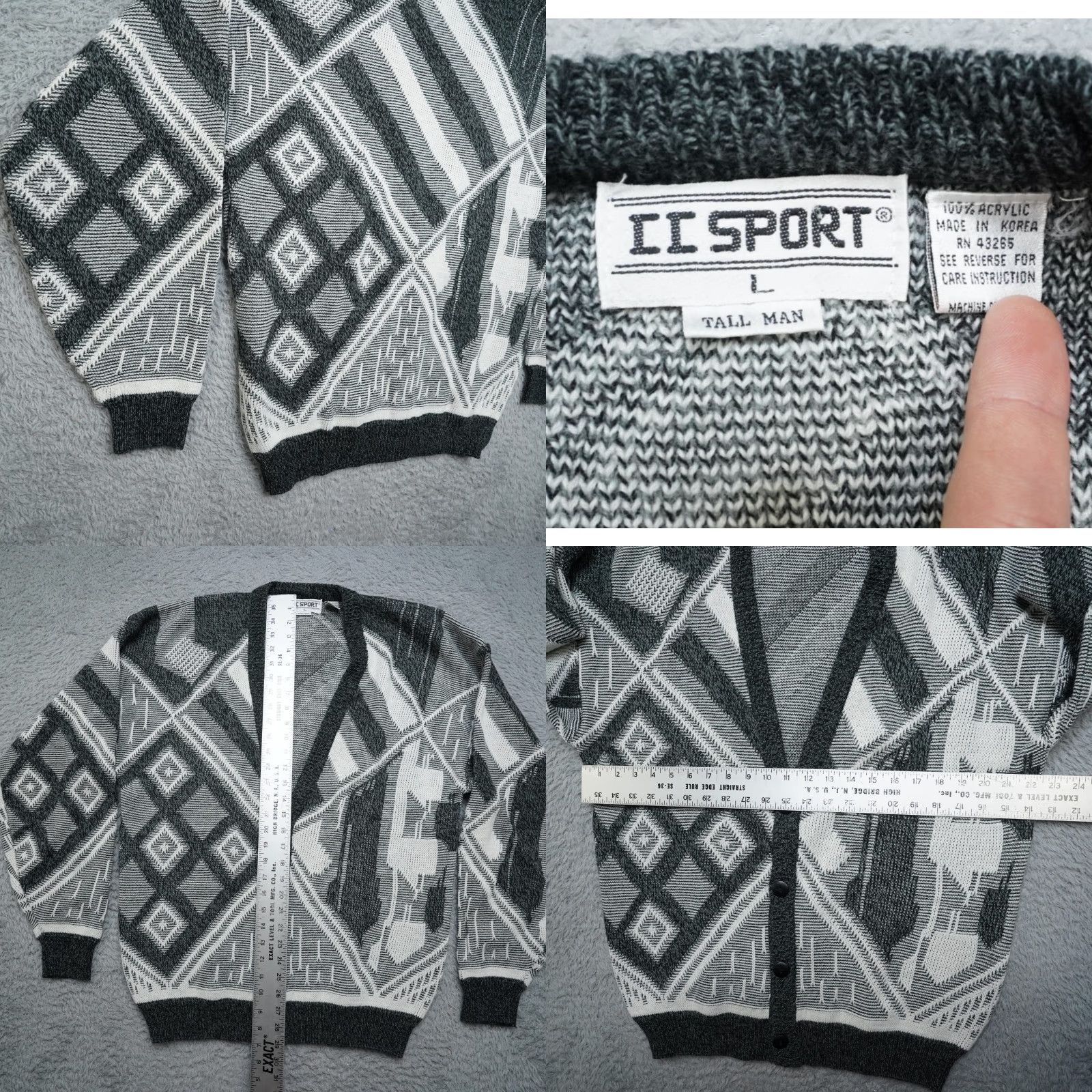 Vintage VINTAGE Cooper Cardigan Sweater Mens LT Gray Button All Seasons 60s 70s 80s Knit Size US L / EU 52-54 / 3 - 8 Thumbnail
