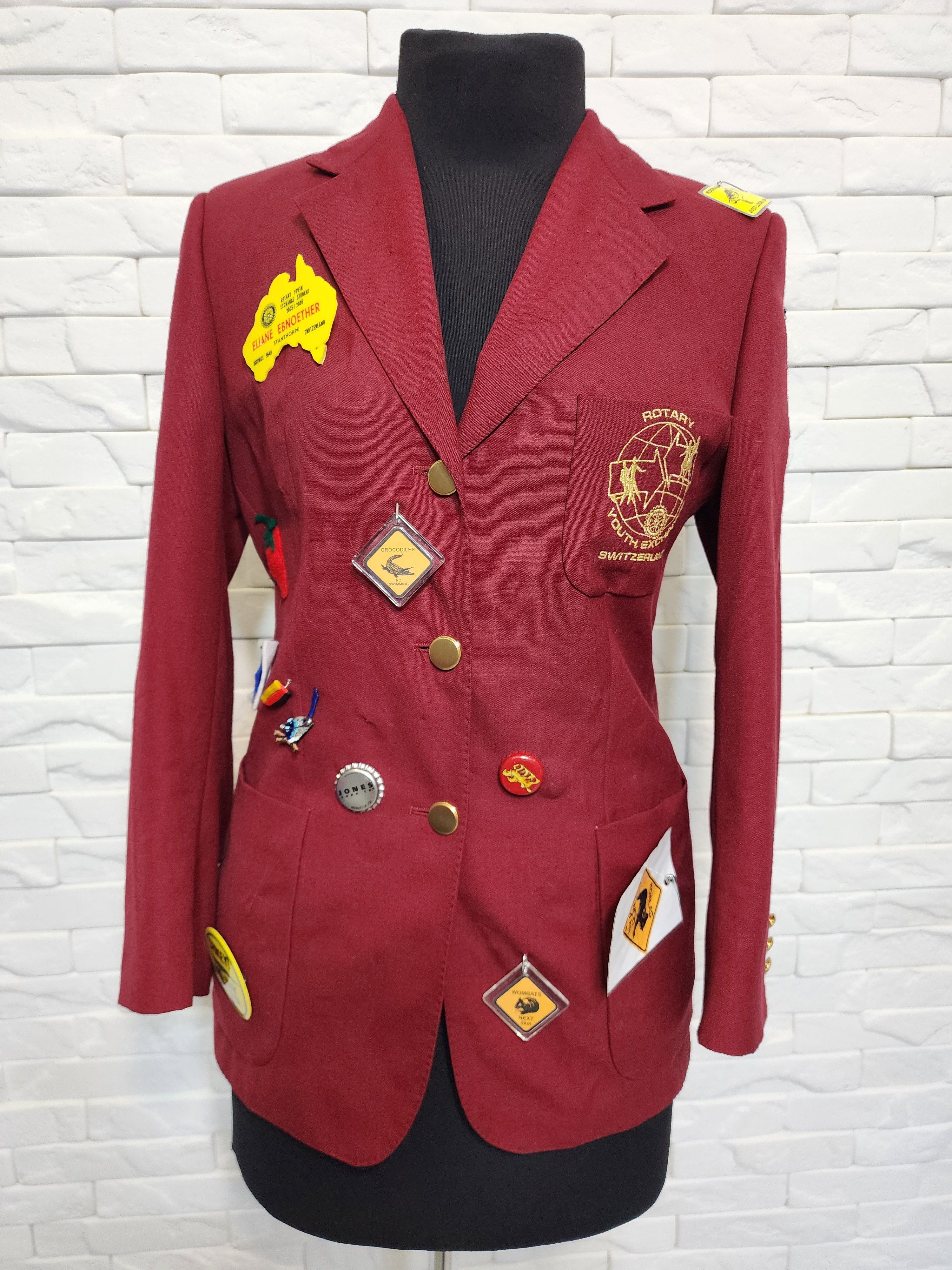 Other Red Jacket With Patches - Women's Coat Size M / US 6-8 / IT 42-44 - 2 Thumbnail