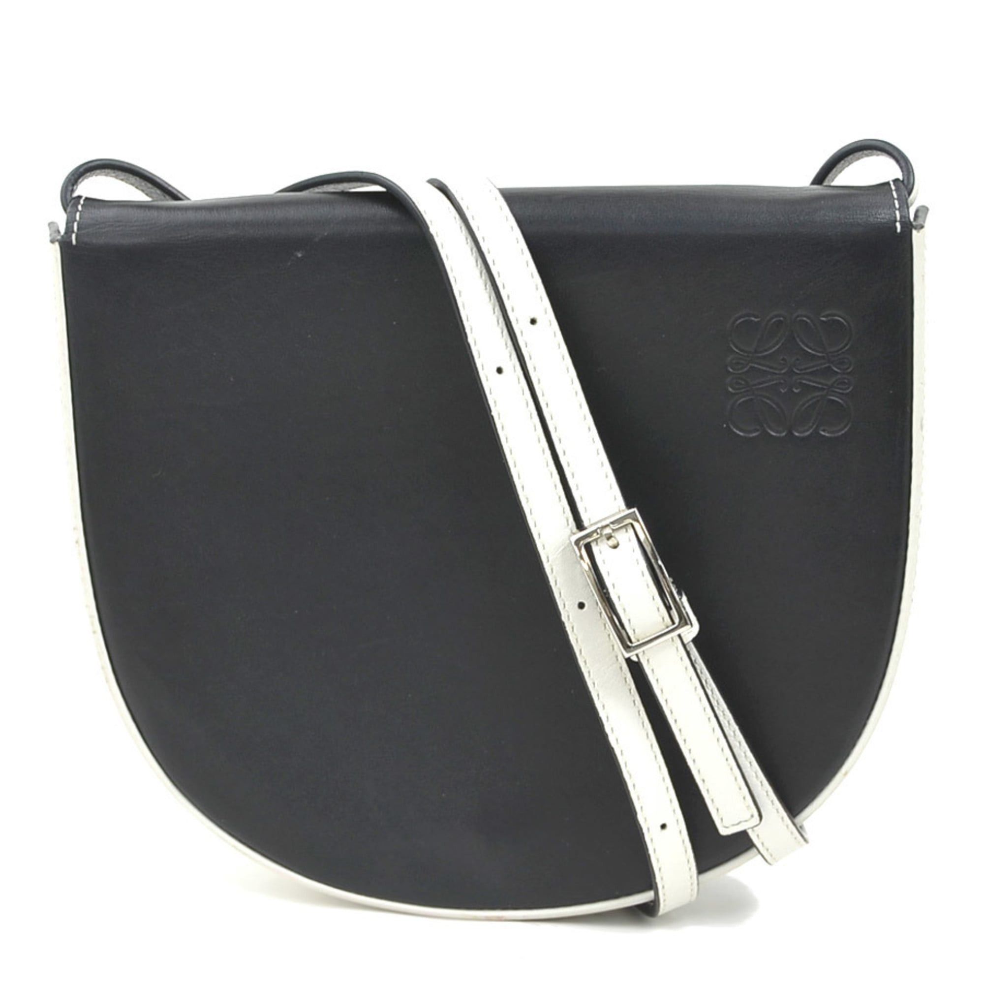 Loewe LOEWE Shoulder Bag, Belt Heel Leather, Black and White, Women's, h31904i Size ONE SIZE - 1 Thumbnail
