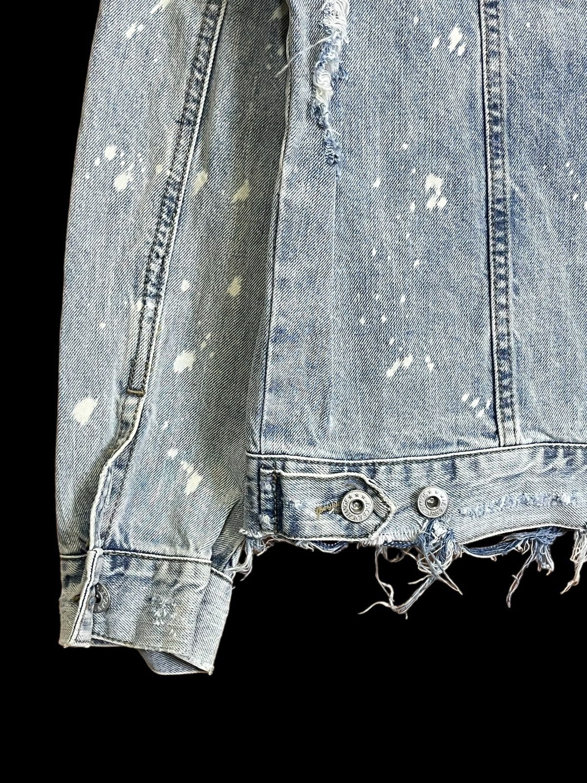 Japanese Brand SICK Y2K VENCE EXCHANGE SUPER DISTRESSED PUNK DENIM JACKET Size US M / EU 48-50 / 2 - 12 Thumbnail