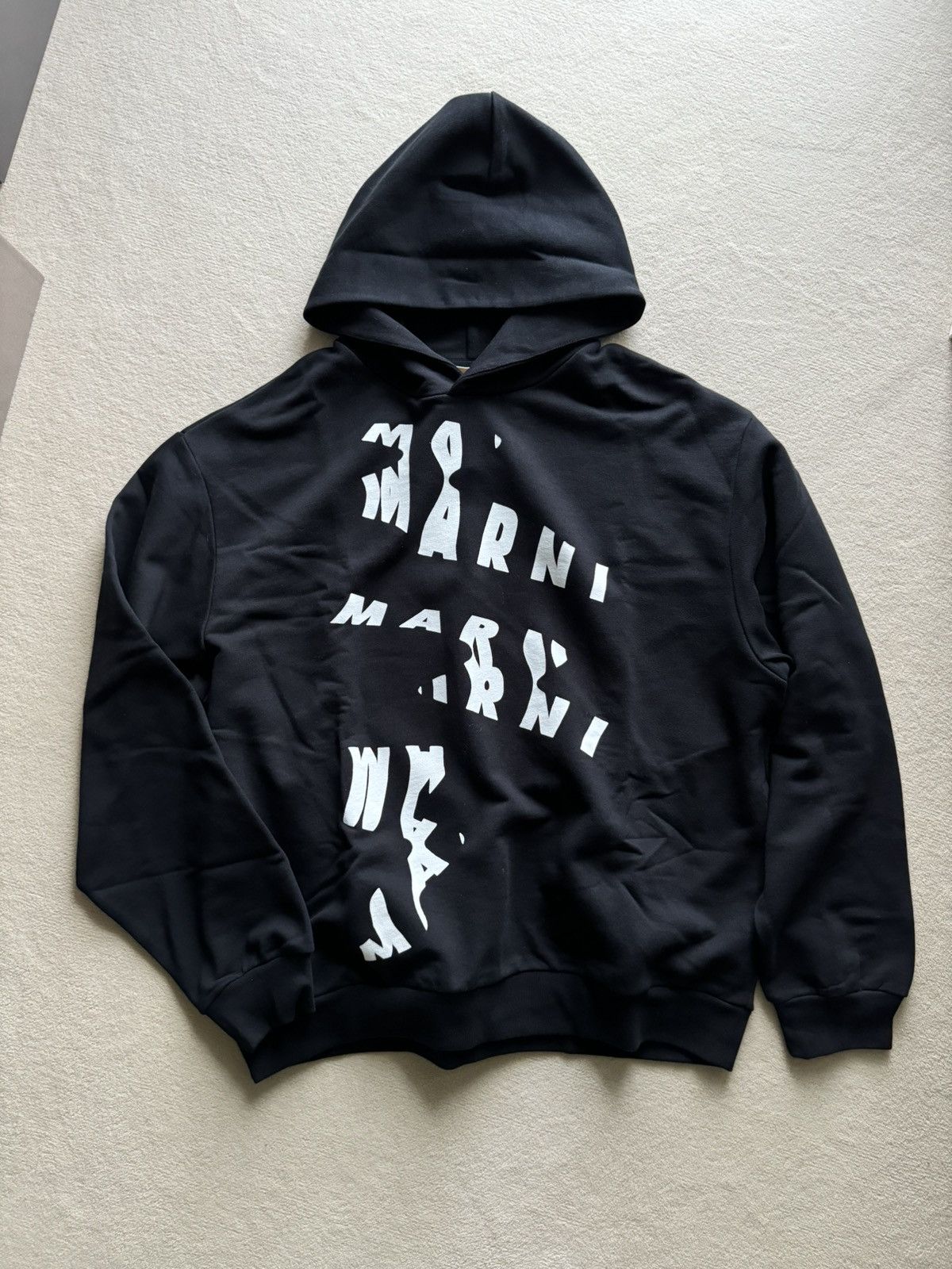 Marni NEW | BLACK OVERSIZE LOGO HOODIE SIZE 50 Size US M / EU 48-50 / 2 - 1 Thumbnail