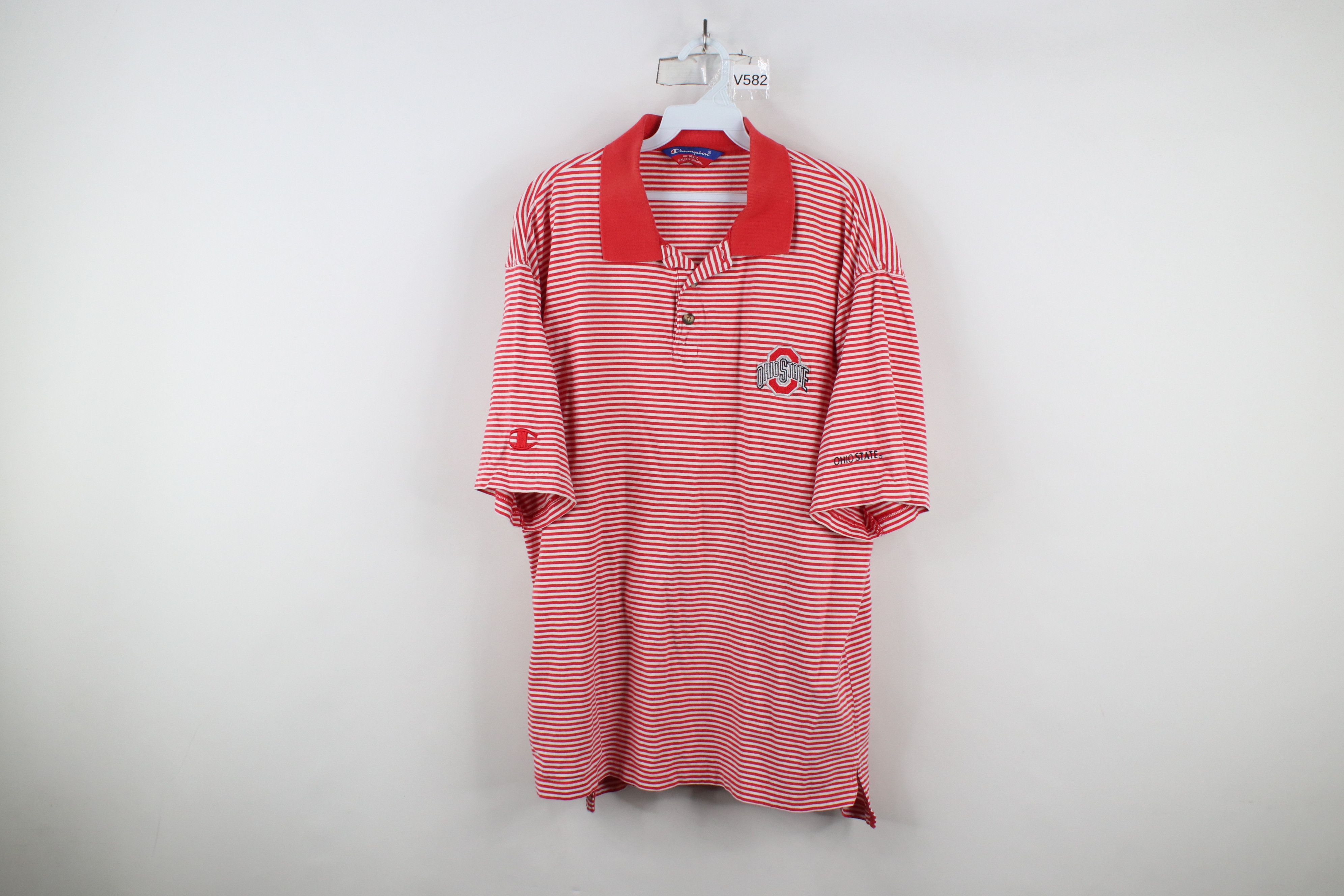 Champion × Vintage Vintage 90s Champion Ohio State University Polo Shirt Red Size US XL / EU 56 / 4 - 1 Thumbnail