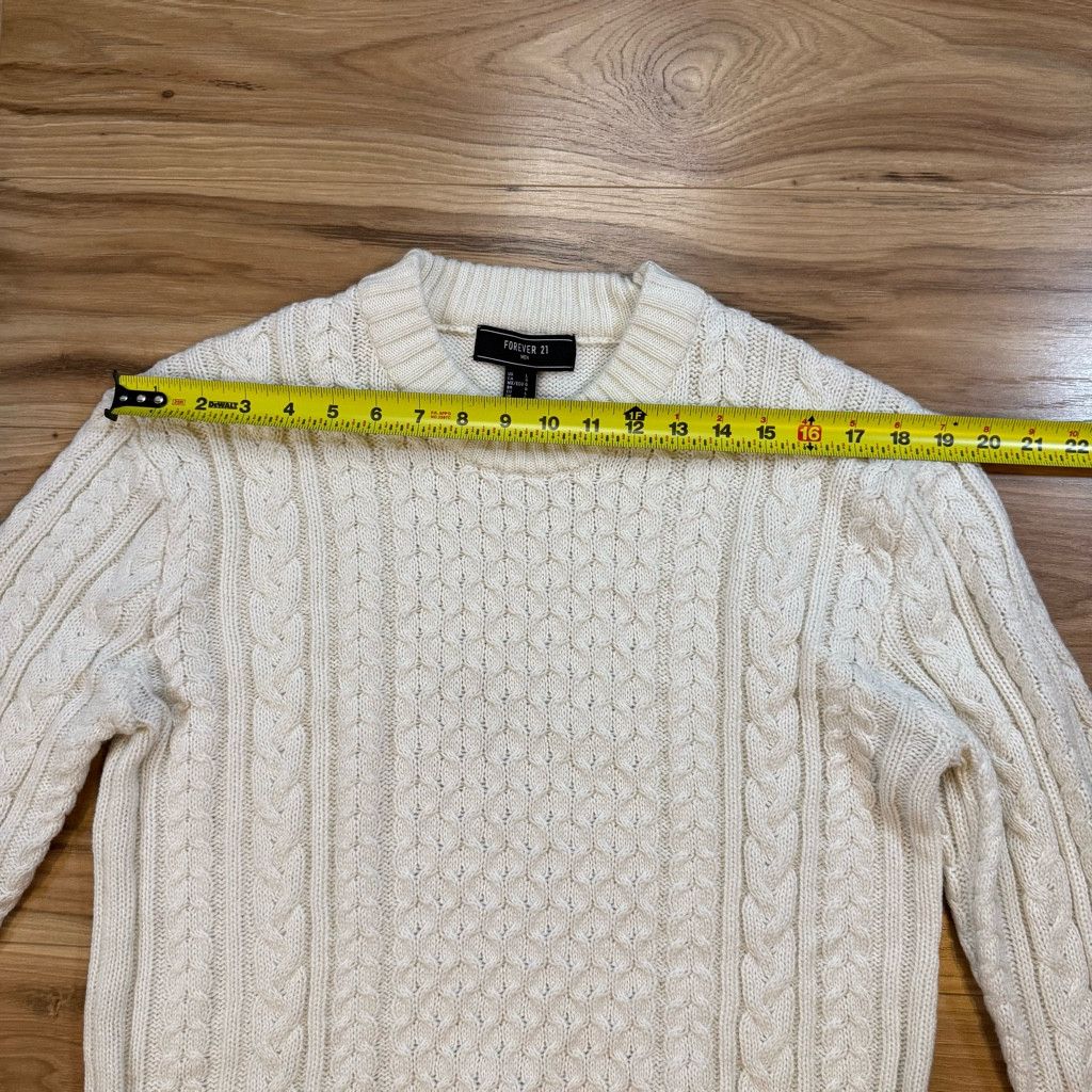 Forever 21 Forever 21 Men’s Cable Knit Sweater Cream Size L Size US L / EU 52-54 / 3 - 4 Thumbnail