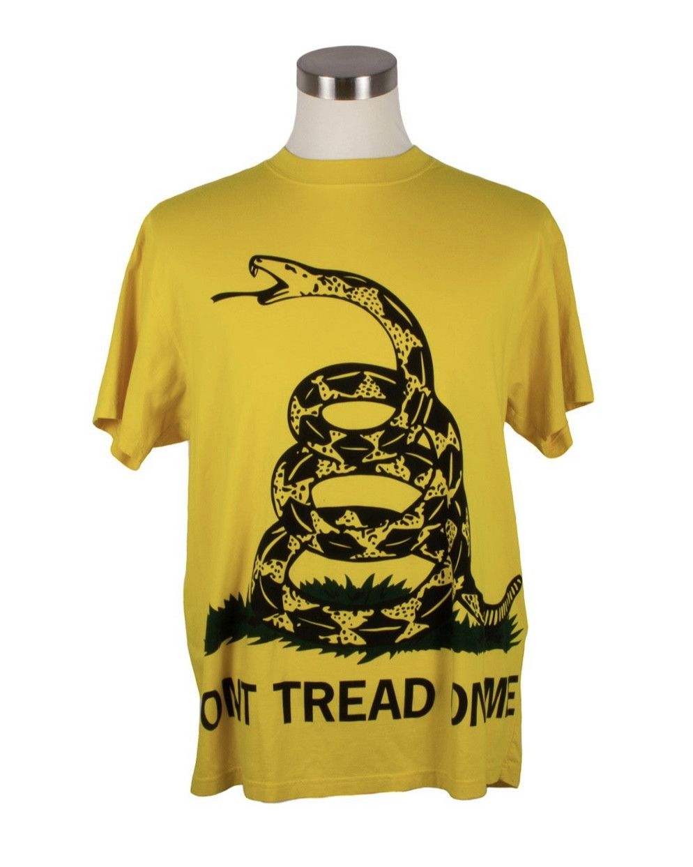 image of Vetements Yellow Cotton Don't Tread On Me T-Shirt, Men's (Size Large)
