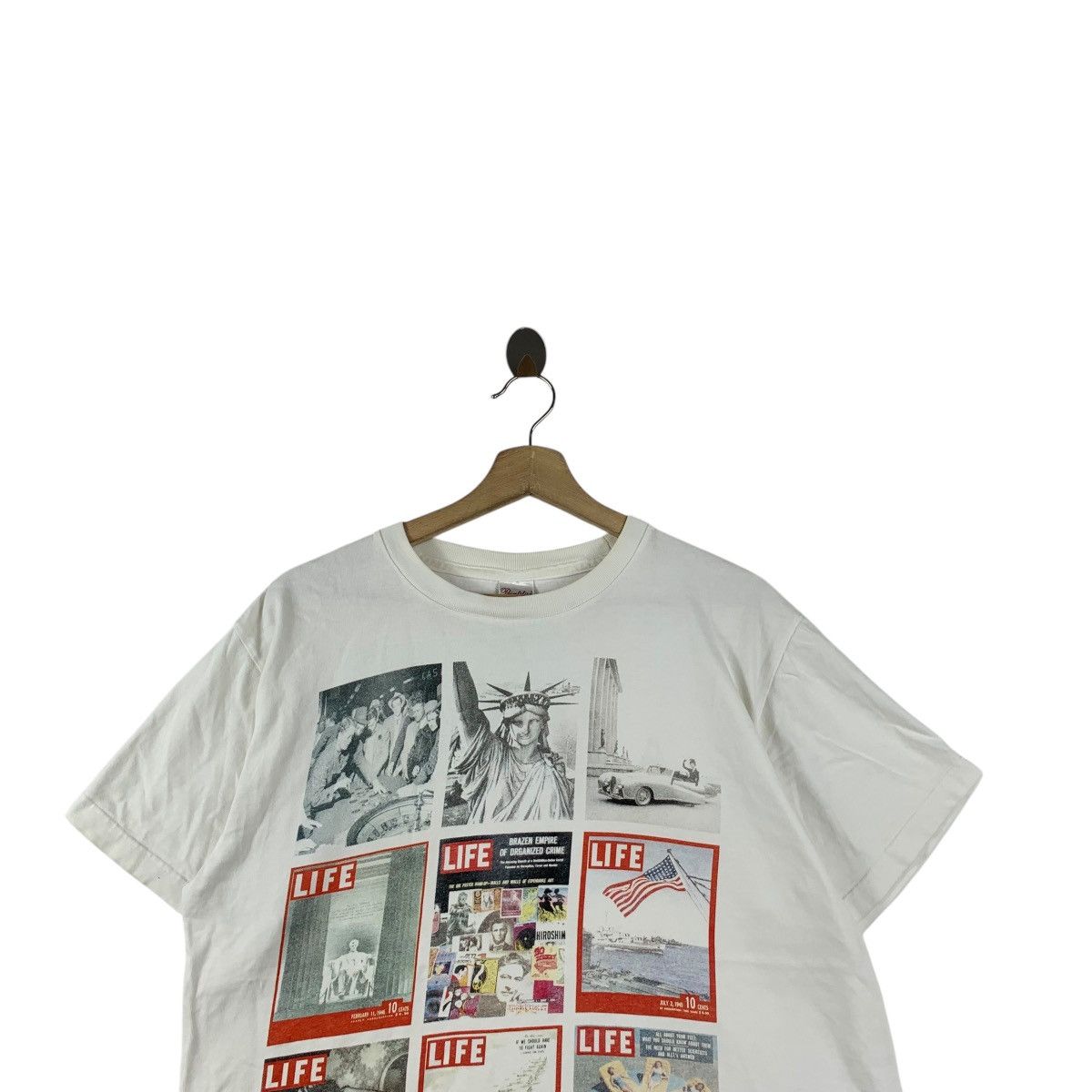 Vintage LIFE MAGAZINE 2014 COLLECTION Statue Of Liberty Tee Shirt Size L / US 10 / IT 46 - 2 Thumbnail