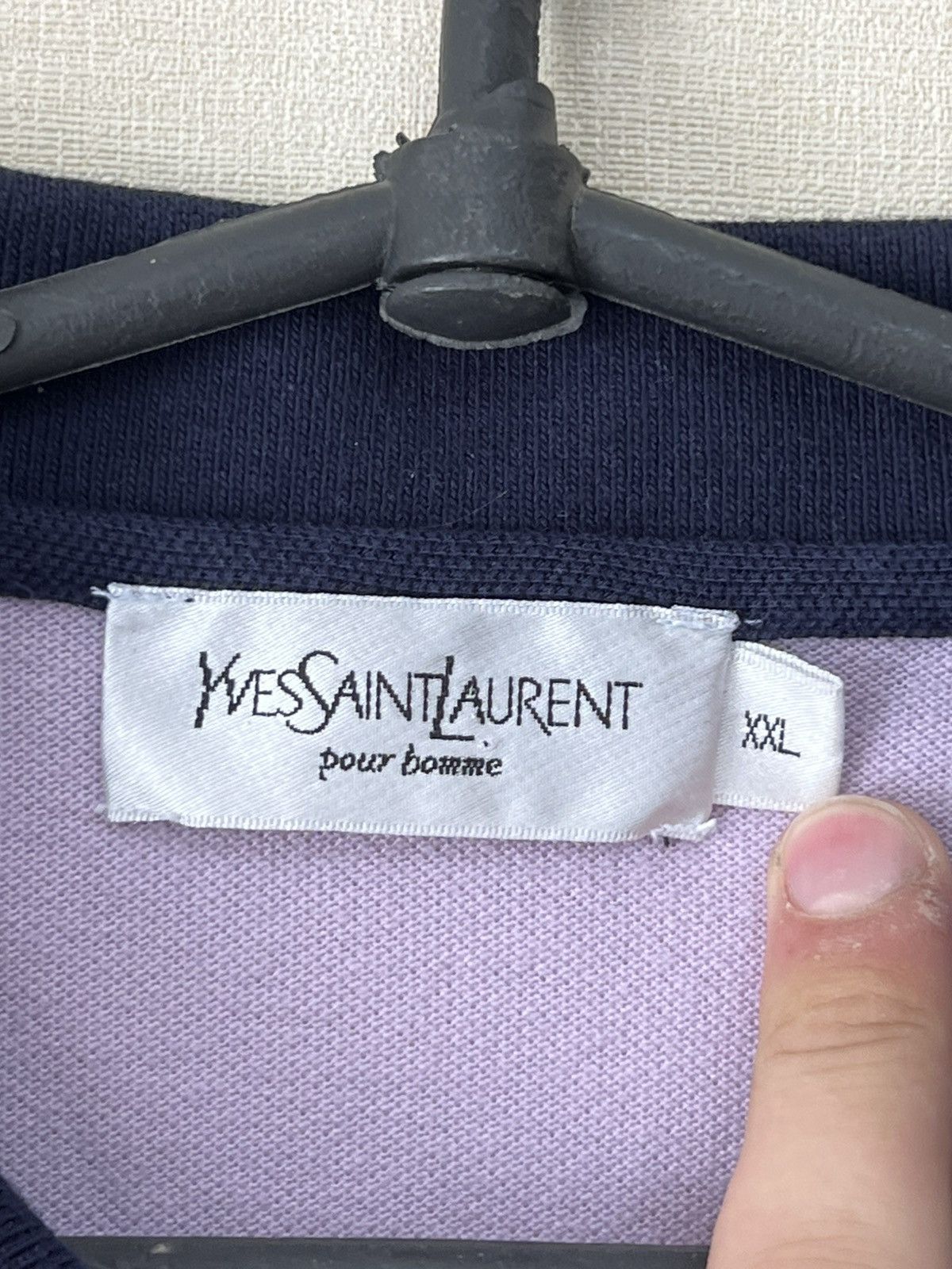 Vintage Vintage Yves Saint Laurent YSL Polo T-Shirt Big Logo Size US XXL / EU 58 / 5 - 3 Thumbnail