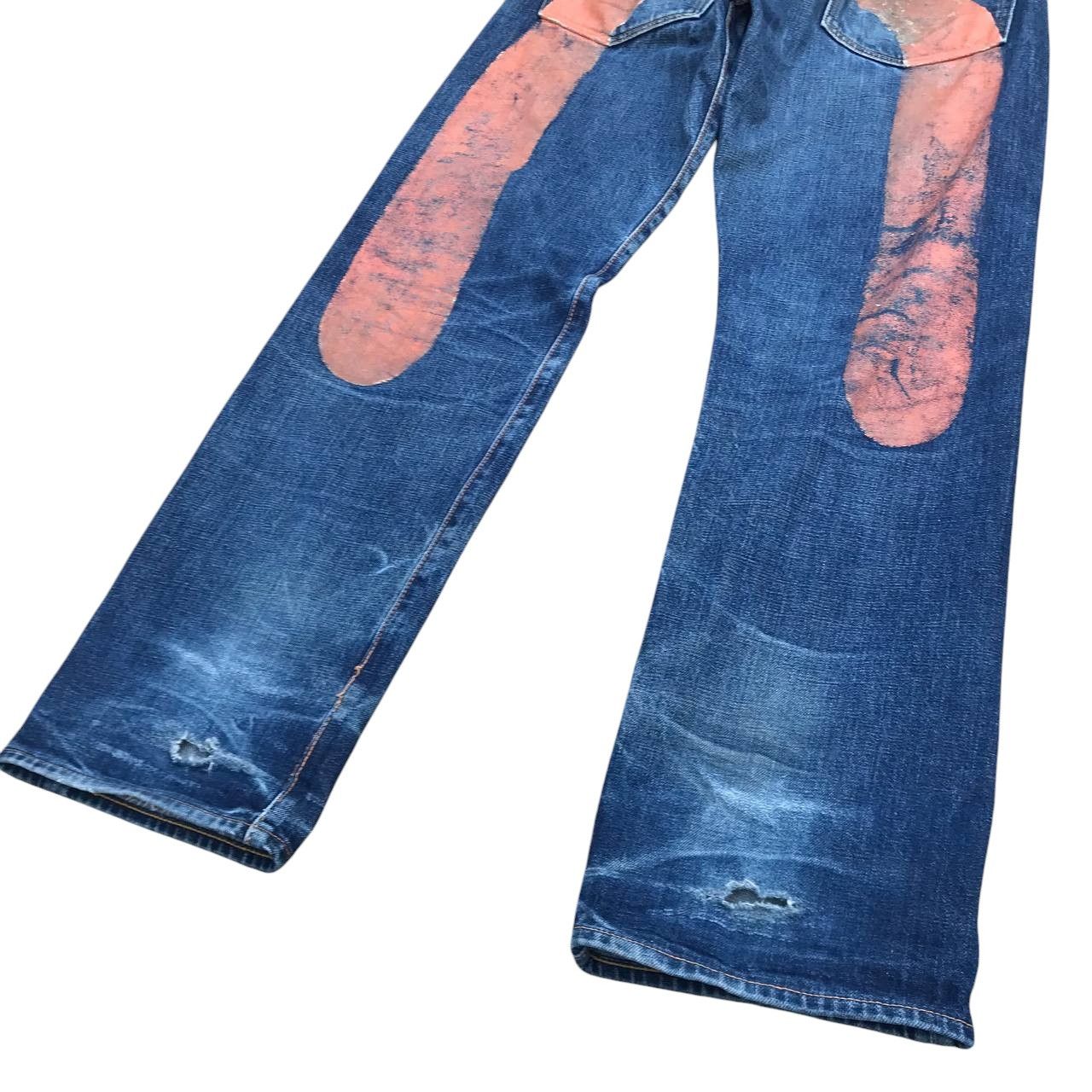 Evisu Vintage Evisu Big Daicock Redline Distressed jean W31x33 Size US 31 - 14 Thumbnail