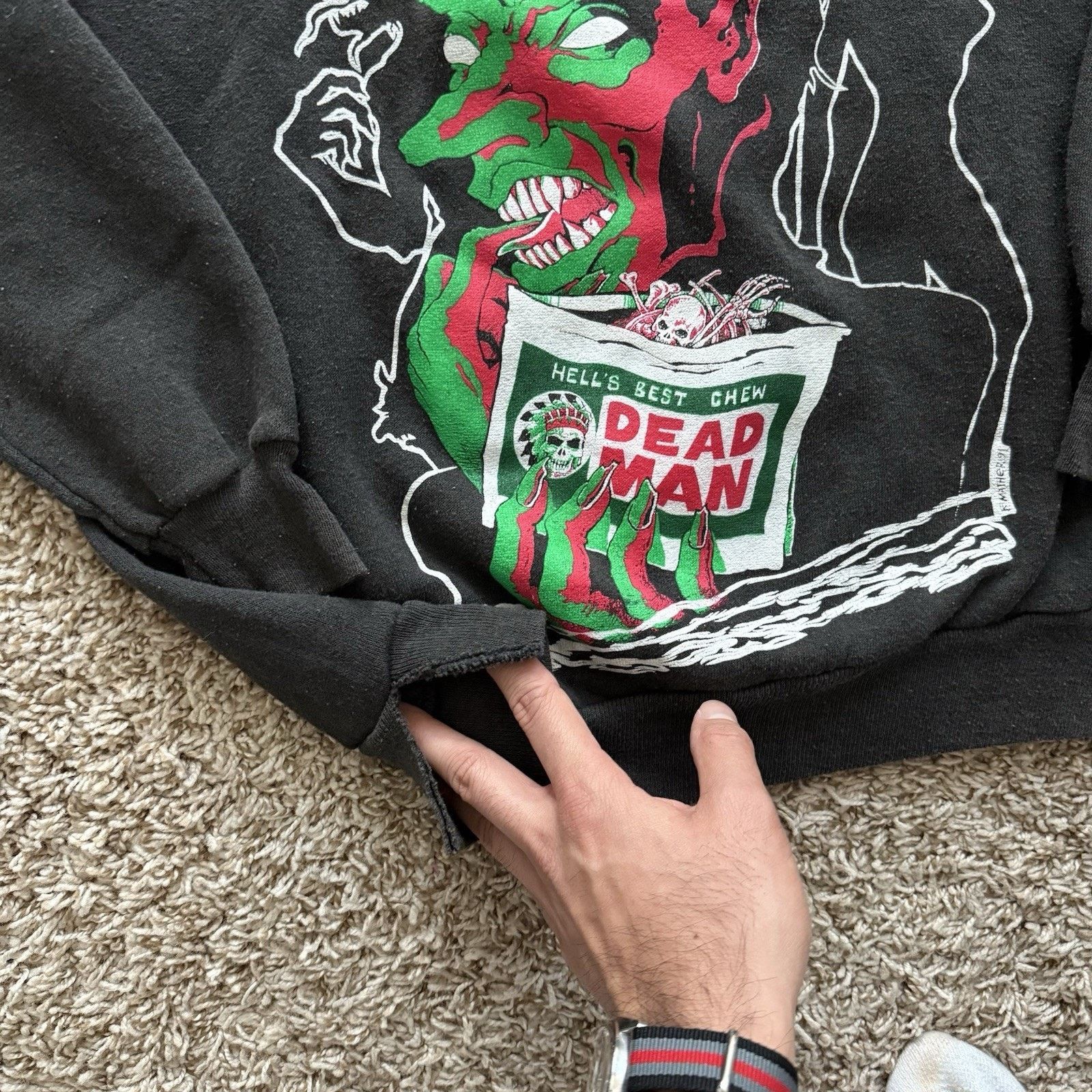 Vintage Vintage Agony Column Band Black Sweatshirt Hells Best Size M Size US M / EU 48-50 / 2 - 6 Thumbnail