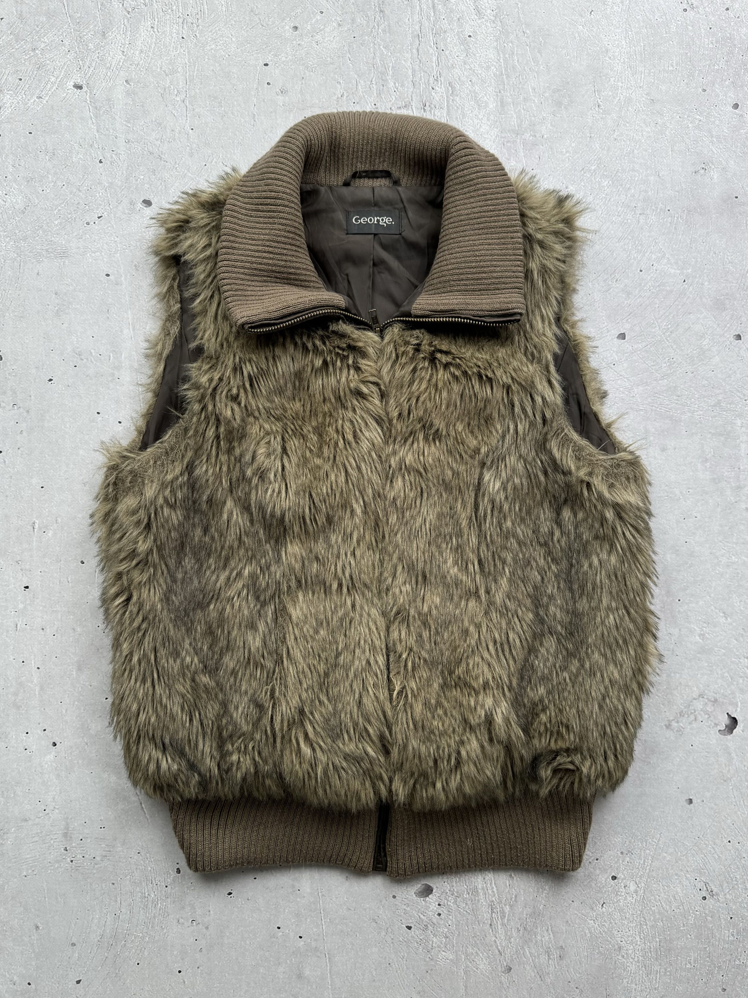 Other Vintage Faux Fur Zipped Vest Size M / US 6-8 / IT 42-44 - 1 Thumbnail