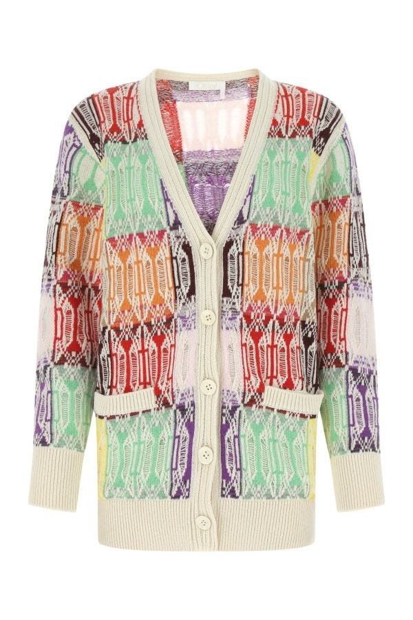 Chloe o1y0825 V-neck Cardigan in Multicolor Size XS / US 0-2 / IT 36-38 - 1 Thumbnail