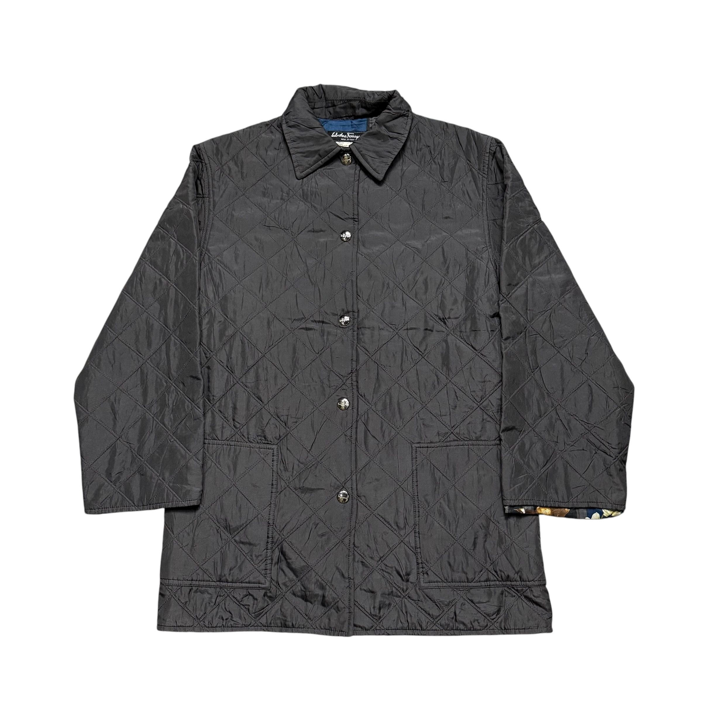 Salvatore Ferragamo Vintage Salvatore Ferragamo Quilted Fullprint Silk Jacket Size US XS / EU 42 / 0 - 3 Thumbnail