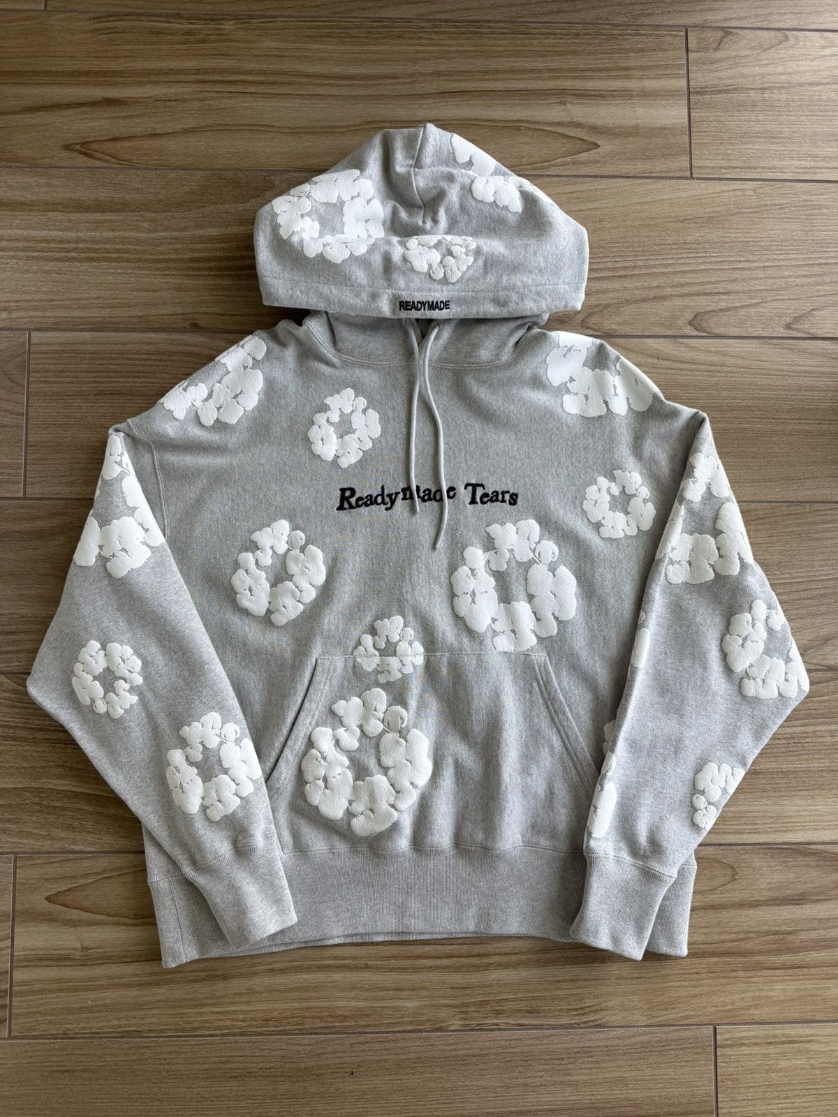 DENIM TEARS × READYMADE READYMADE X DENIM TEARS COTTON WREATH HOODIE - GREY  | Grailed