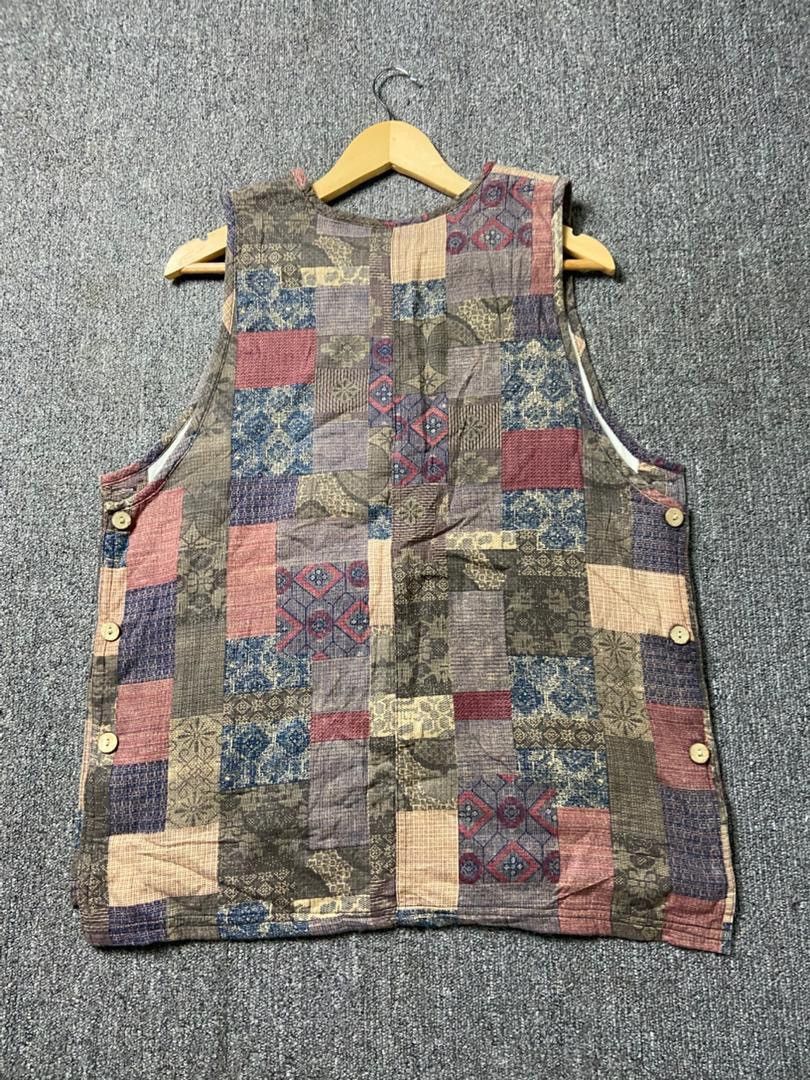 Japanese Brand Apricot Talking Brand Ethnic Patchwork Vest (187) Size M / US 6-8 / IT 42-44 - 4 Thumbnail